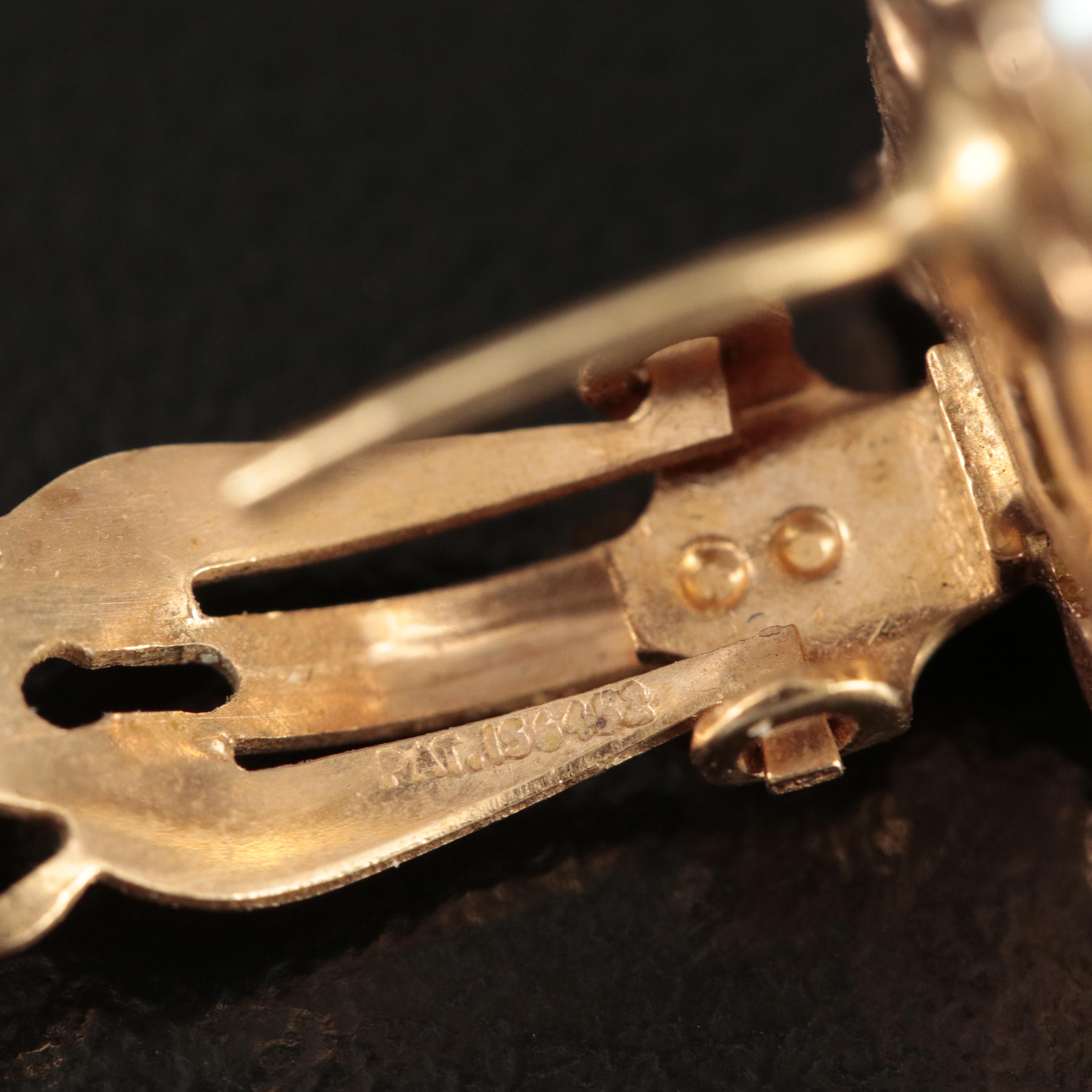 14K Rose Gold Pearl and Jadeite Cluster Earrings