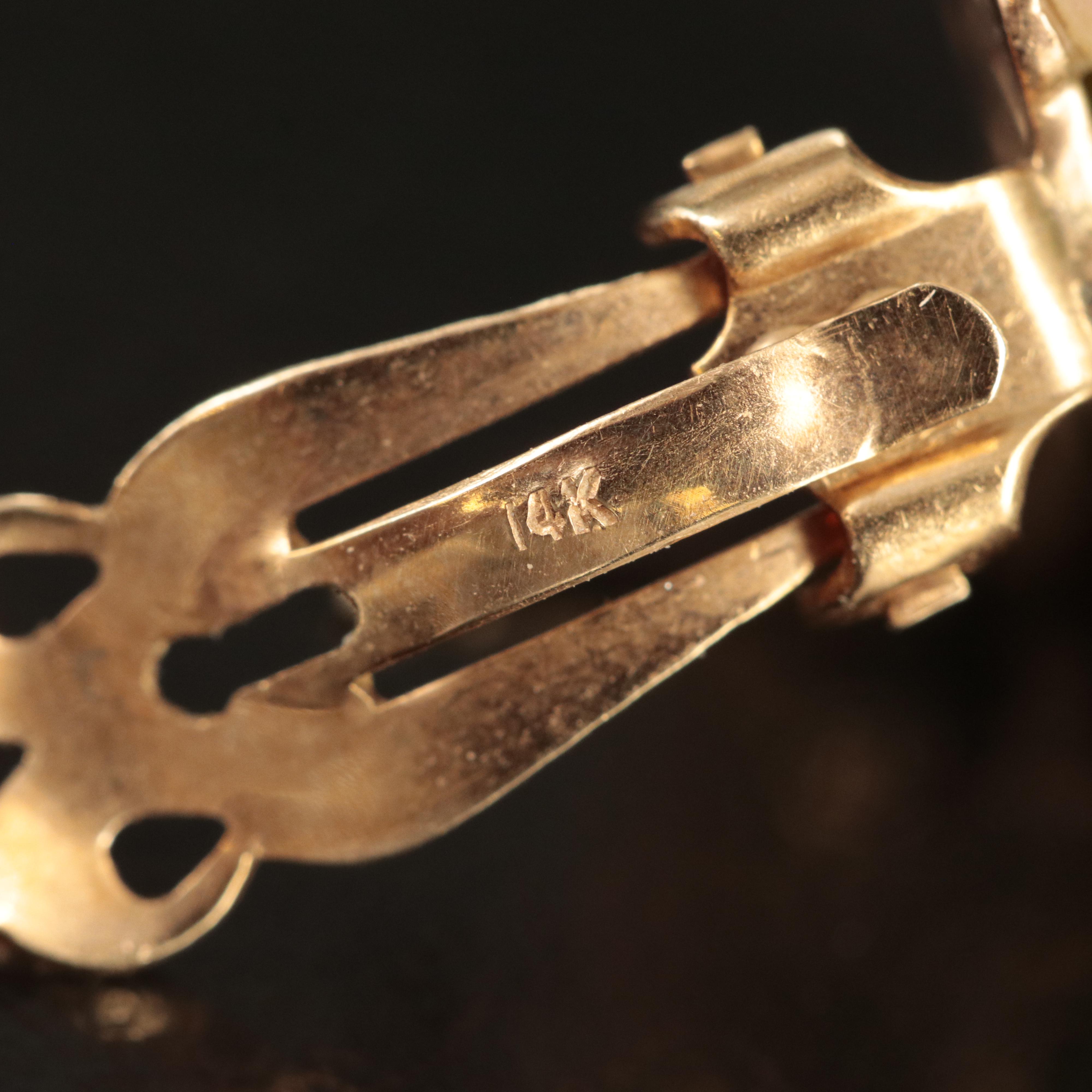 14K Rose Gold Pearl and Jadeite Cluster Earrings