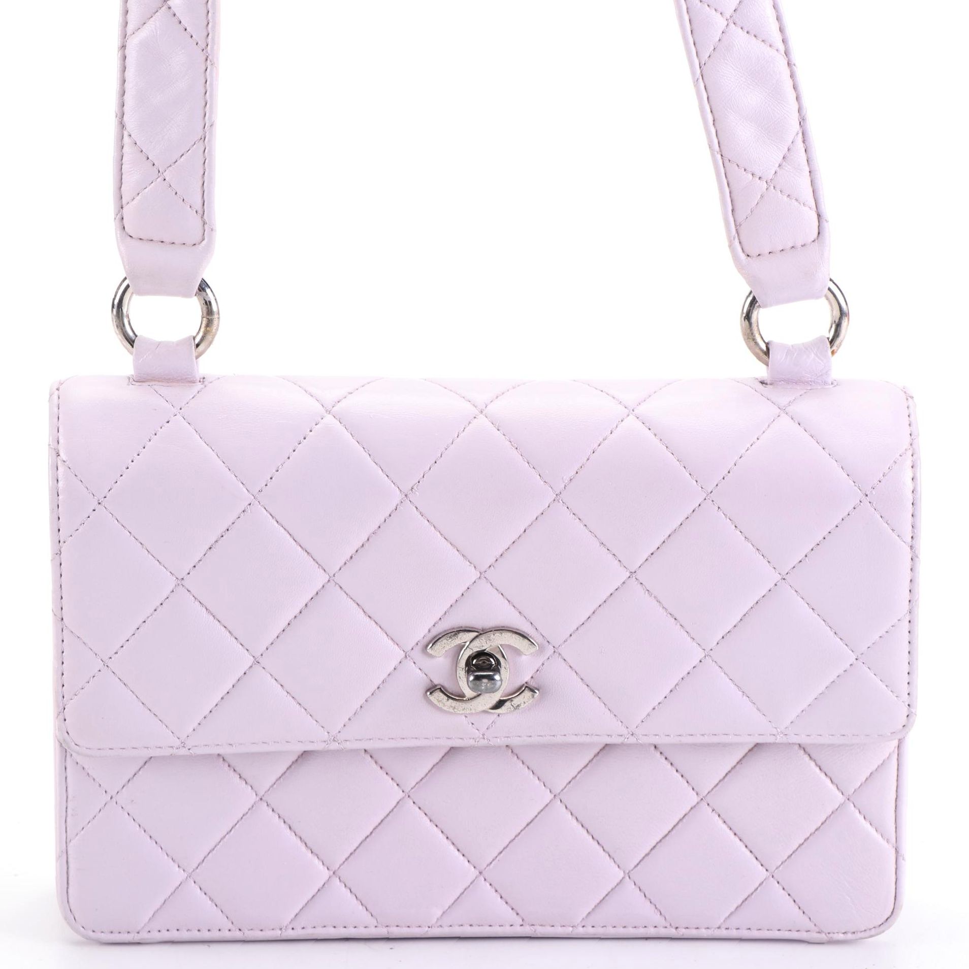 Chanel Small Single-Flap Shoulder Bag in Quilted Lambskin Leather w/Box