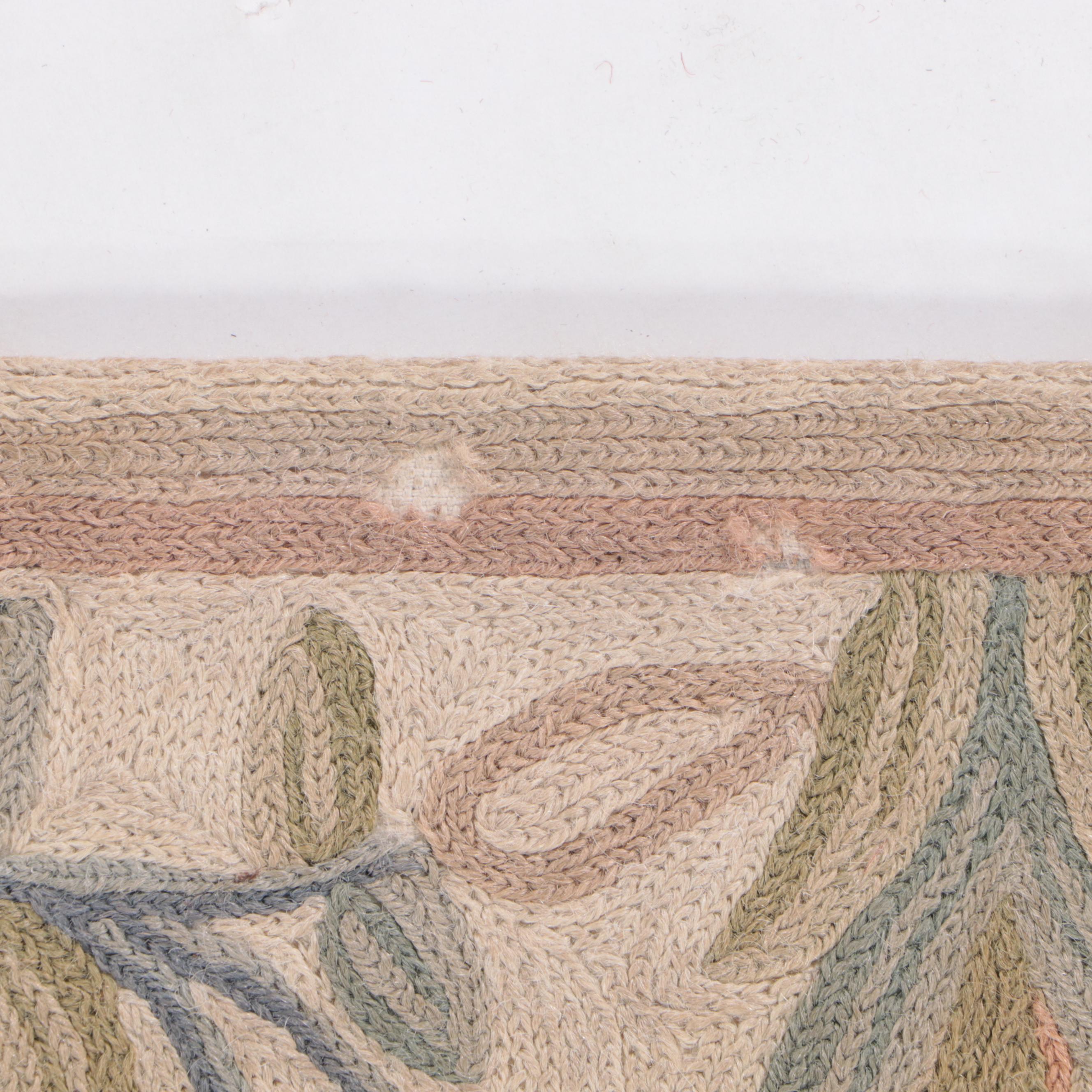 3'5 x 5'3 Handmade Indian Chain-Stitch Embroidery Area Rug