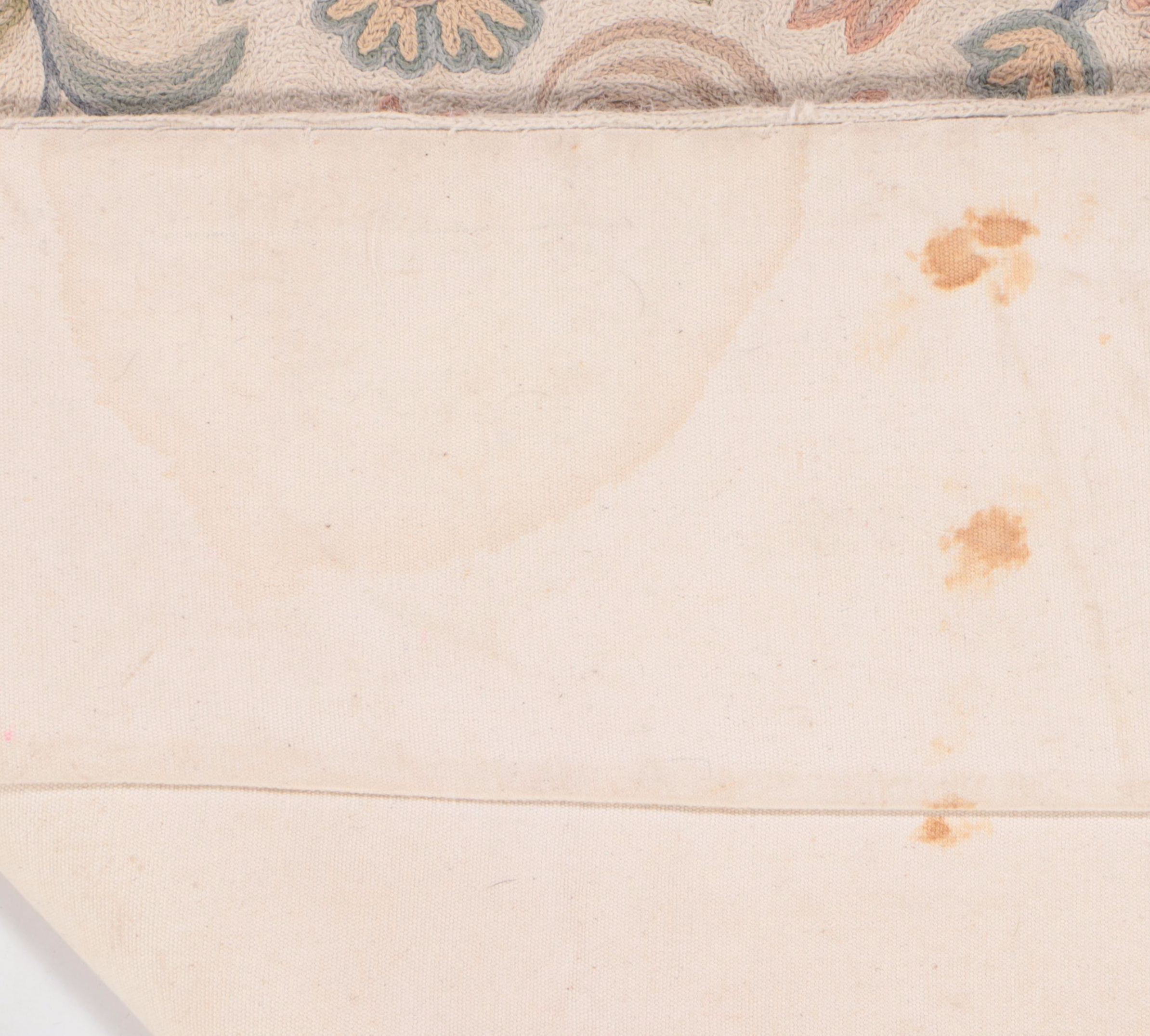 3'5 x 5'3 Handmade Indian Chain-Stitch Embroidery Area Rug