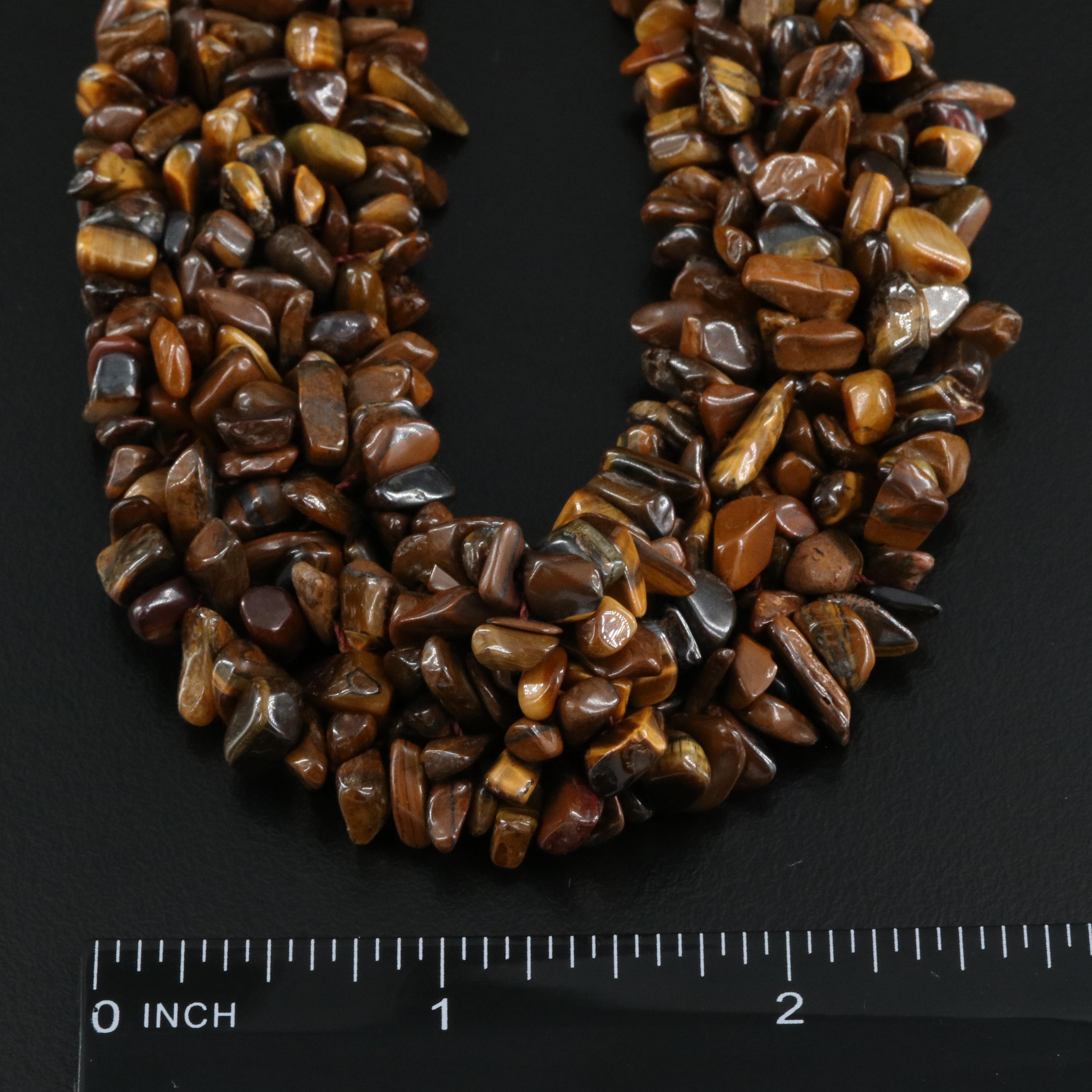 Tiger's Eye Necklace with Sterling Clasp