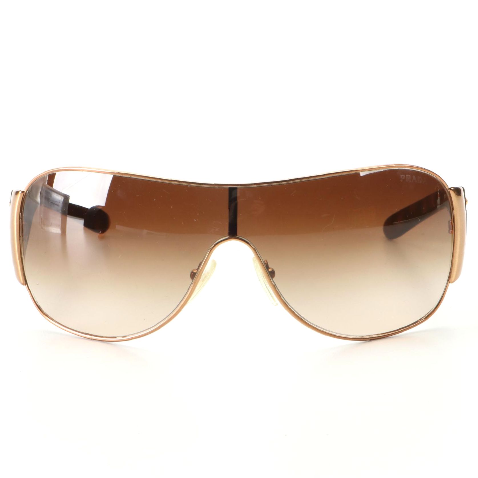 Prada SPR 57L Wrap Sunglasses in Metal and Acetate with Case
