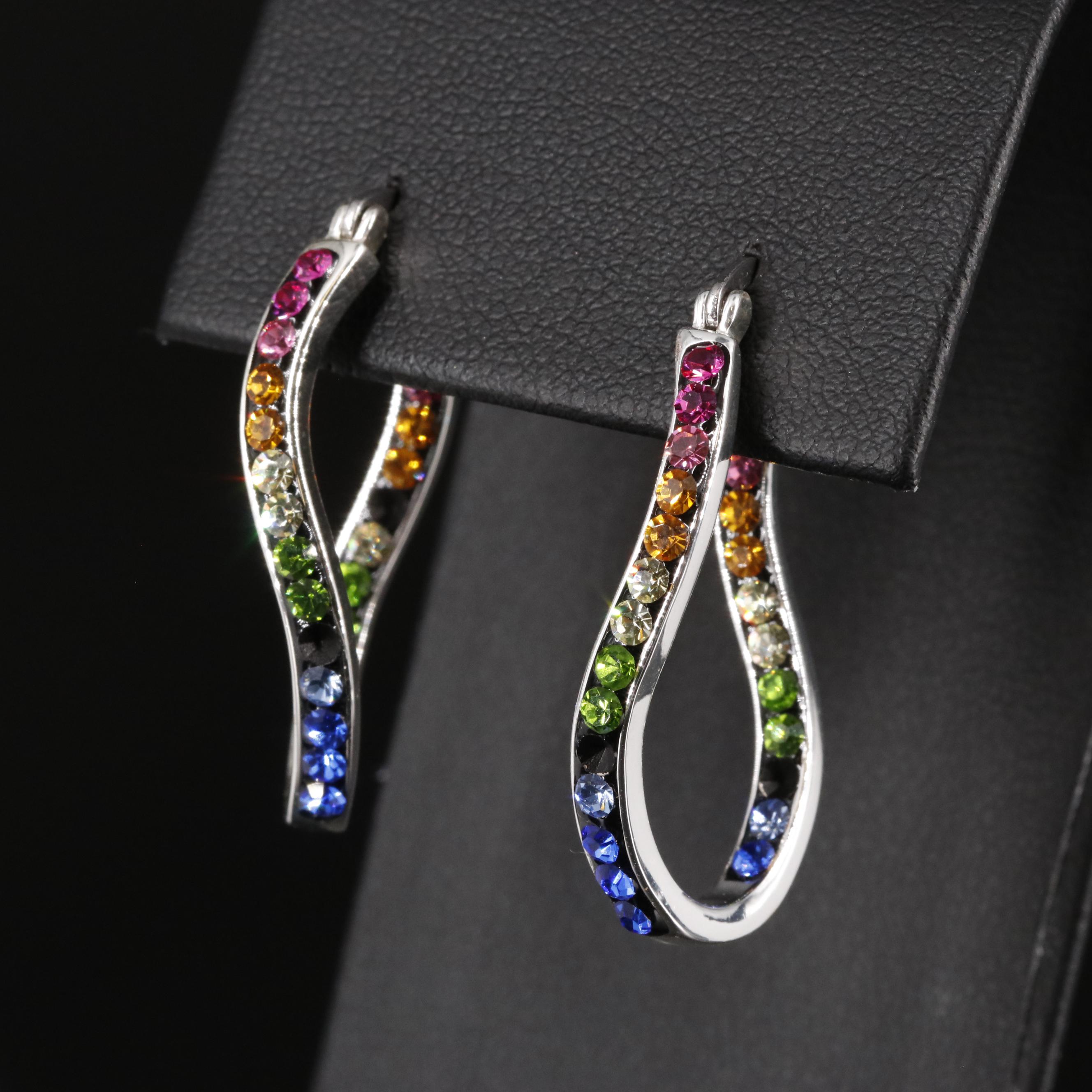 Rhinestone Hoop Earrings