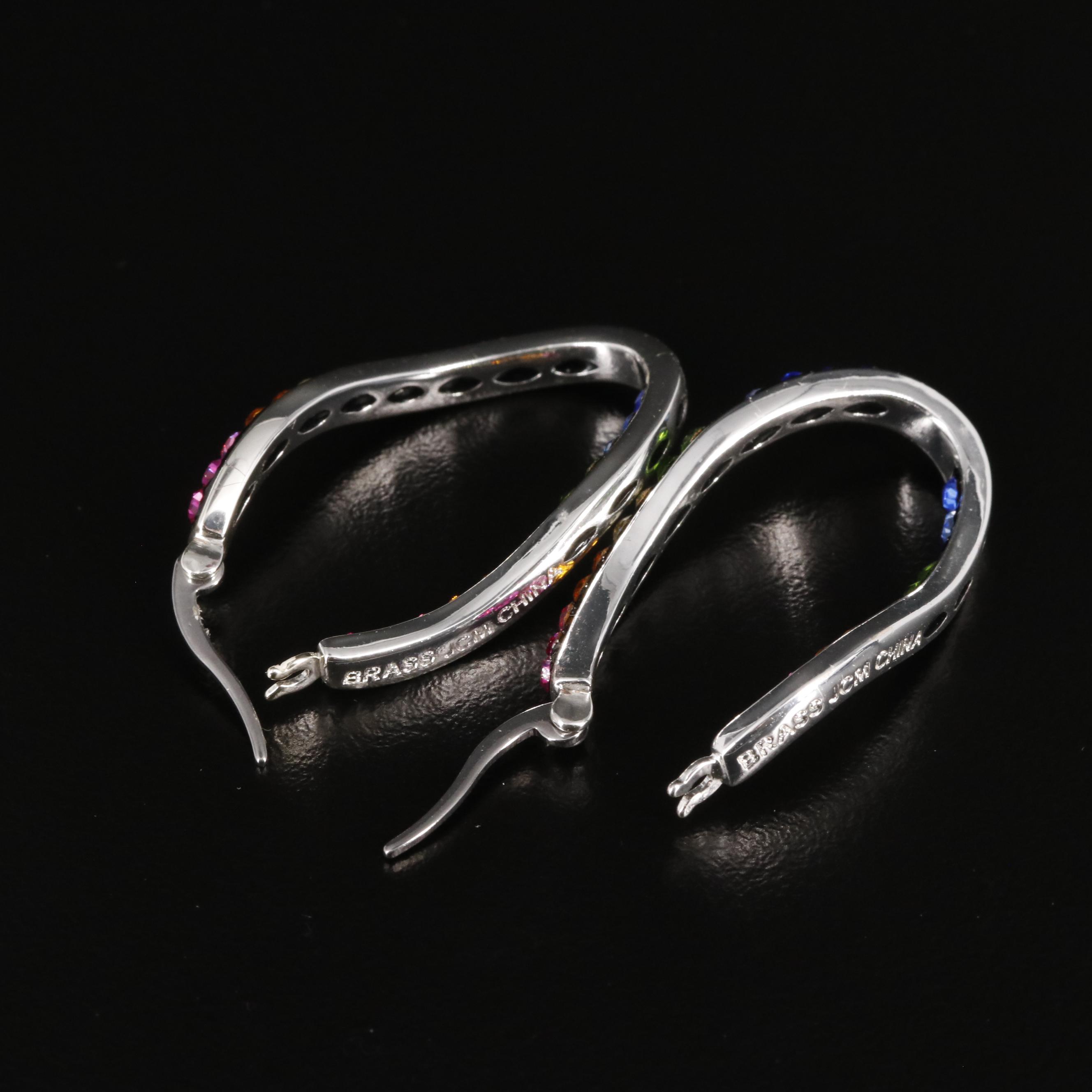 Rhinestone Hoop Earrings