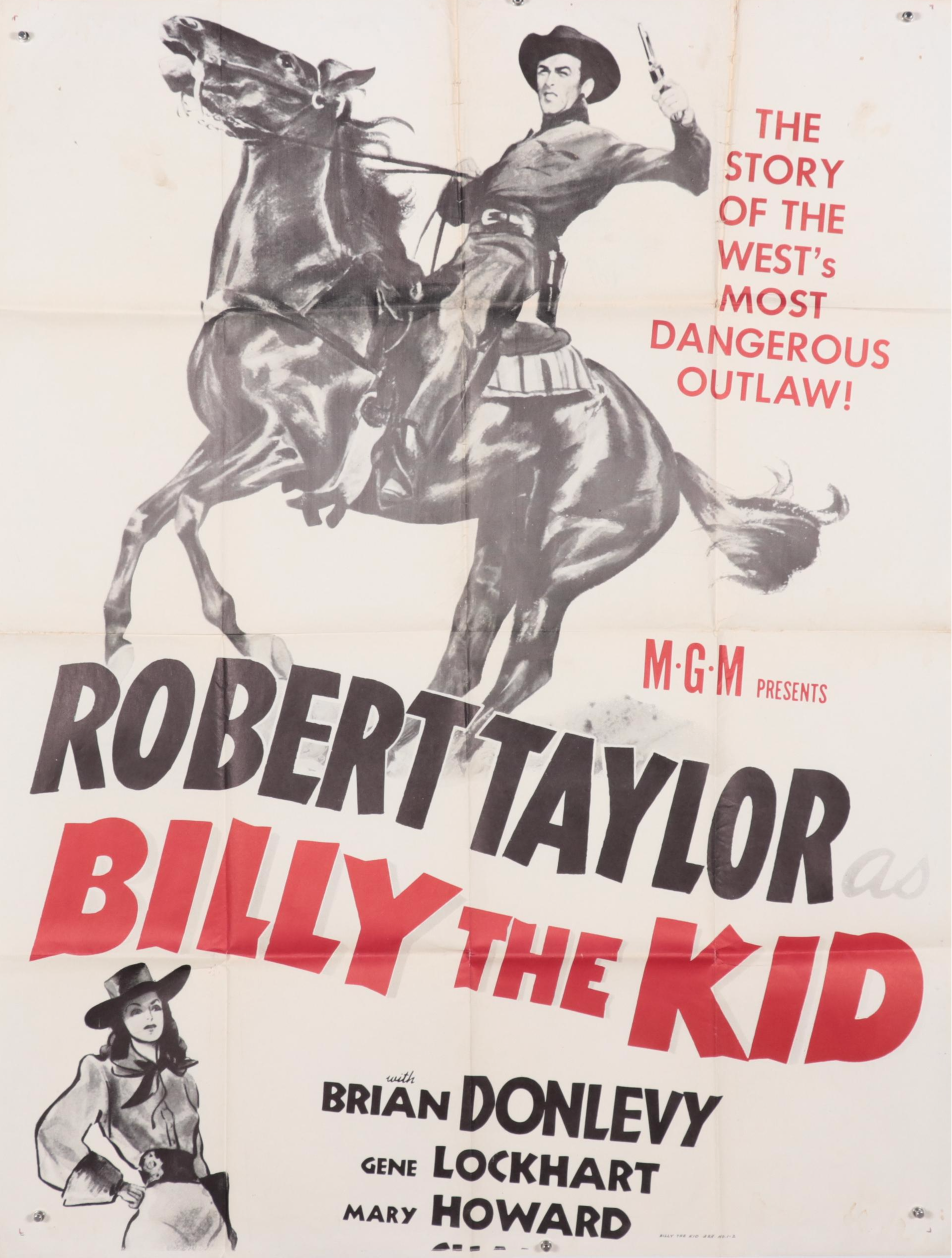 "Billy the Kid" Movie Poster, Circa 1955