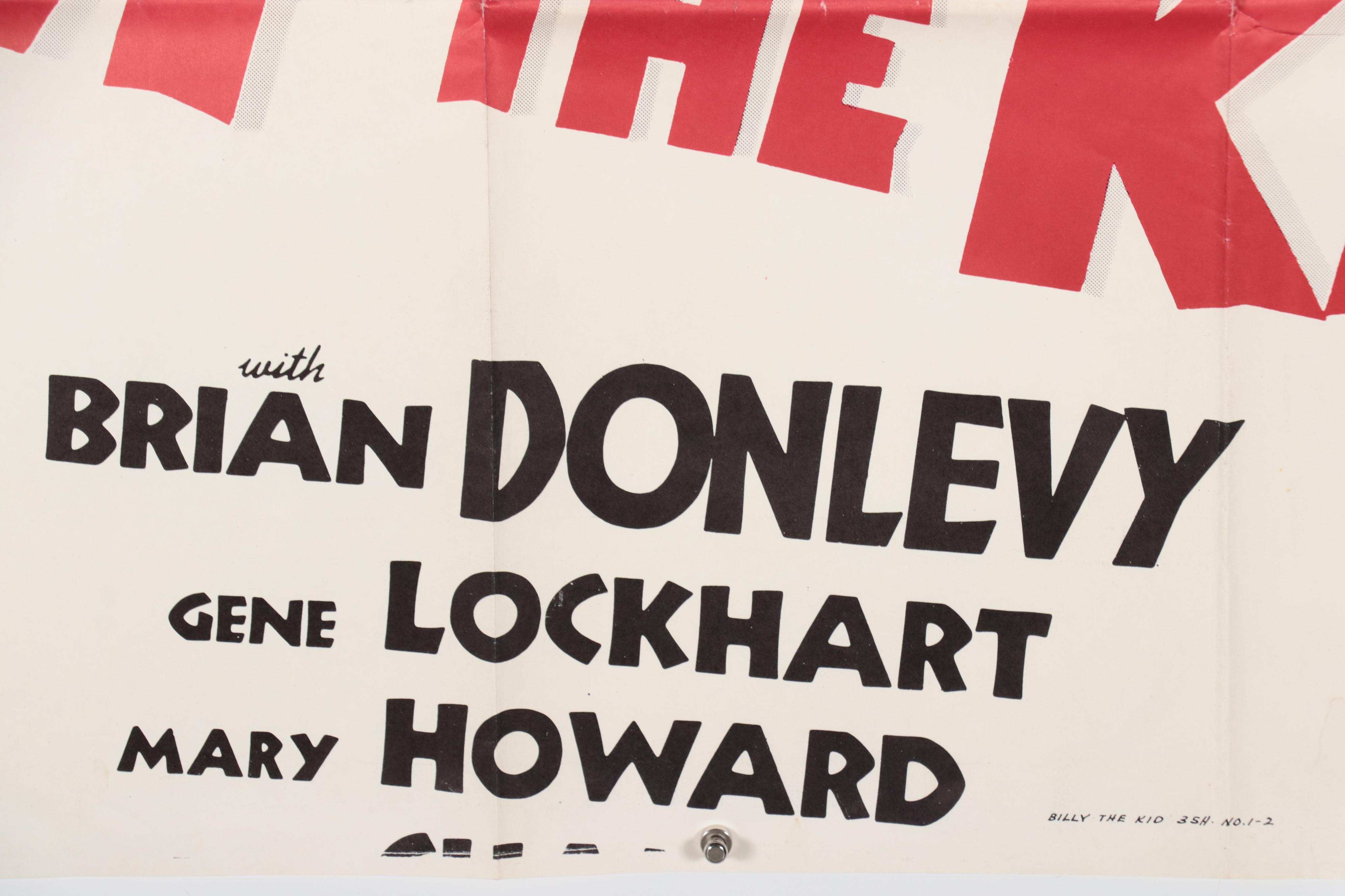 "Billy the Kid" Movie Poster, Circa 1955