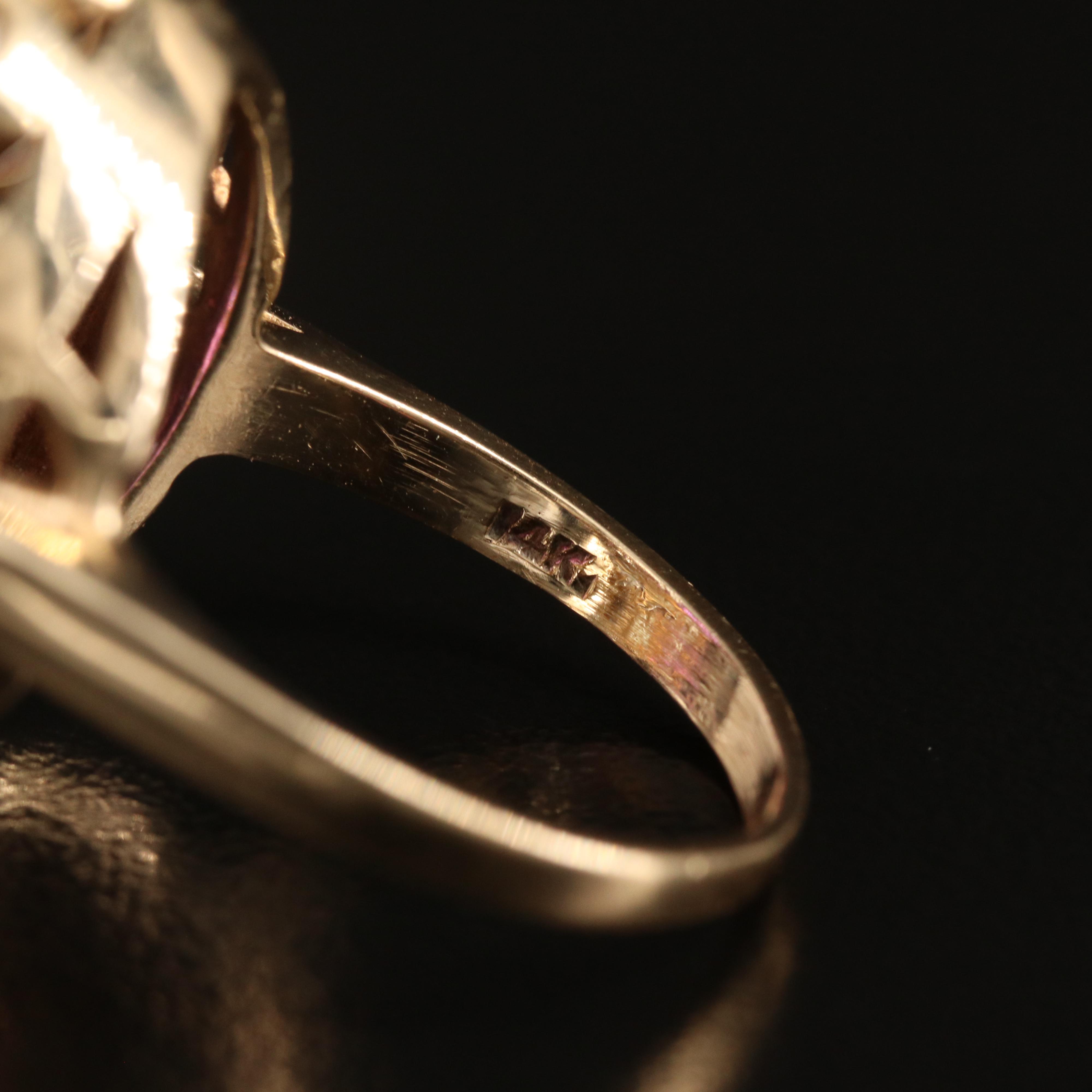 14K Sapphire and Seed Pearl Ring