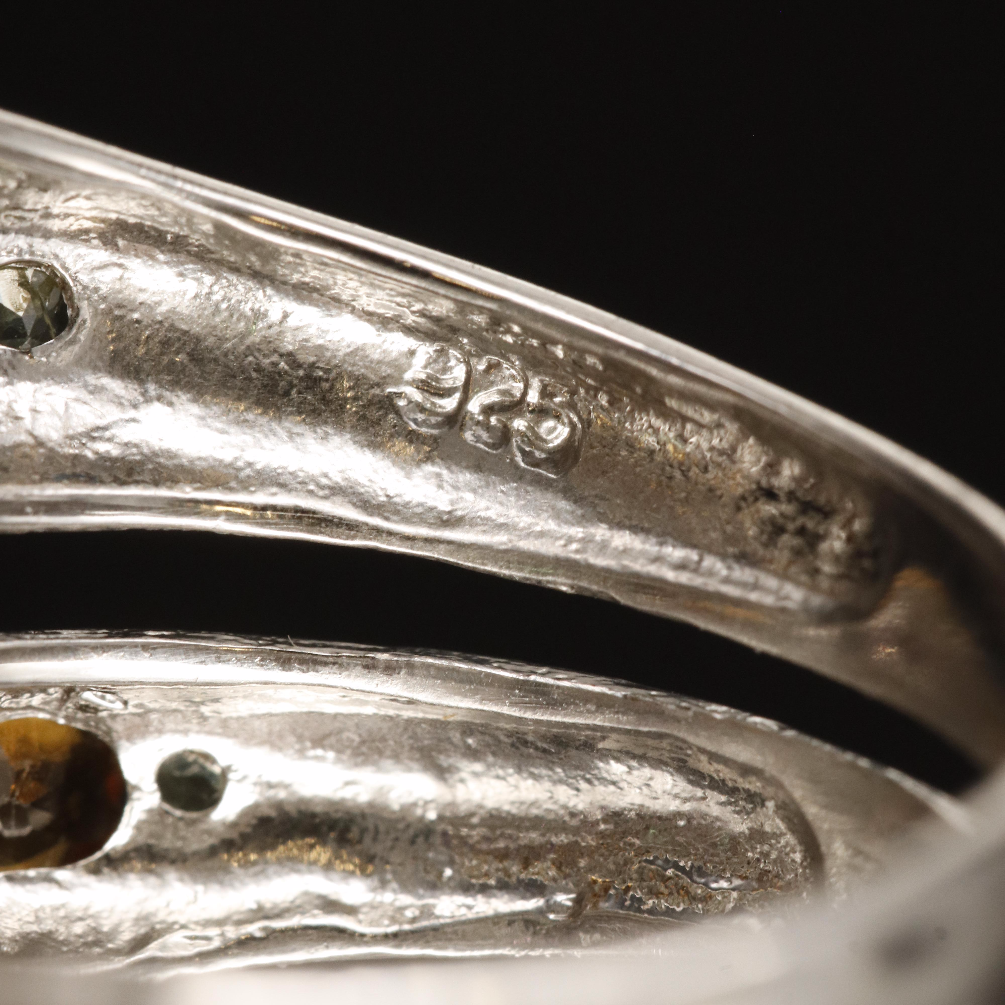 Sterling Pavé Tourmaline, Citrine and Amethyst Wrap Ring