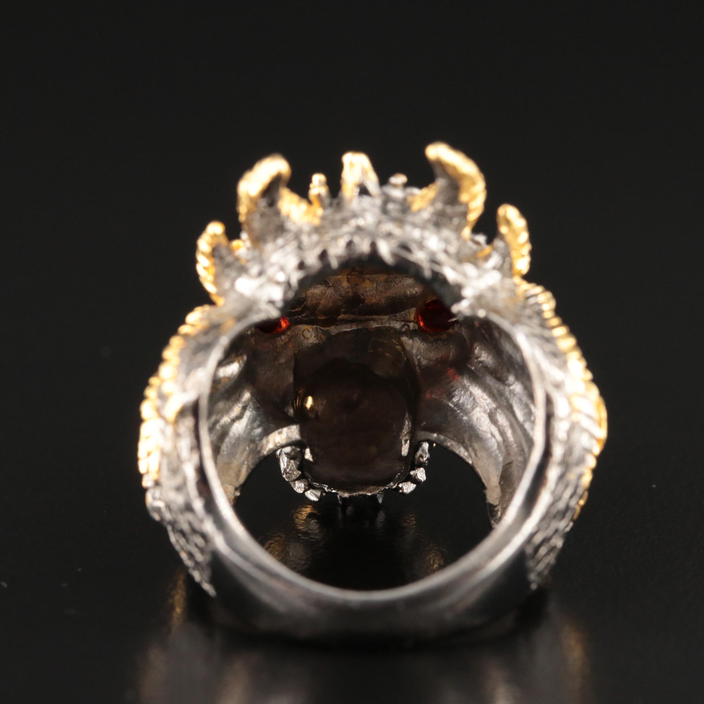 Sterling Garnet Dragon Ring