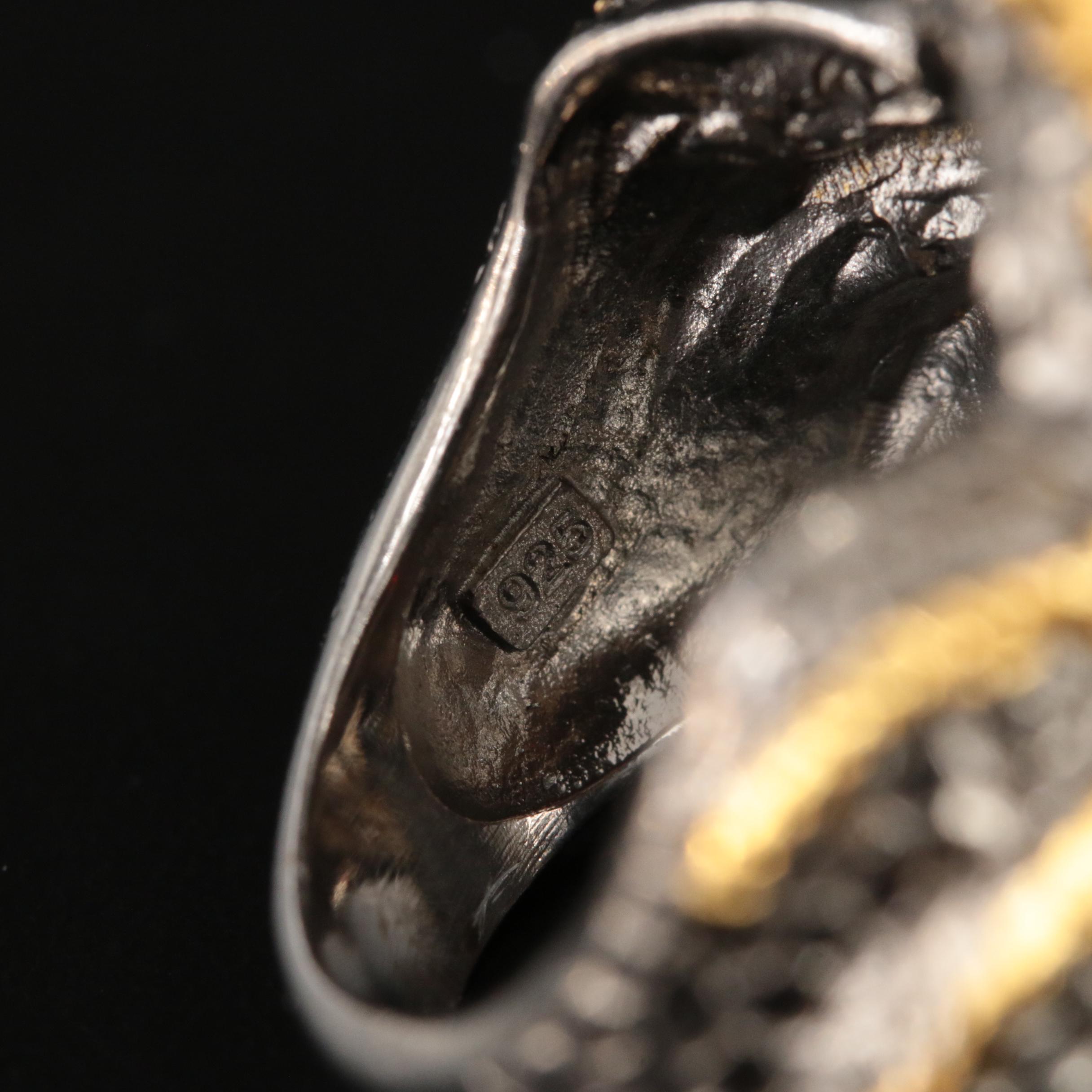 Sterling Garnet Dragon Ring