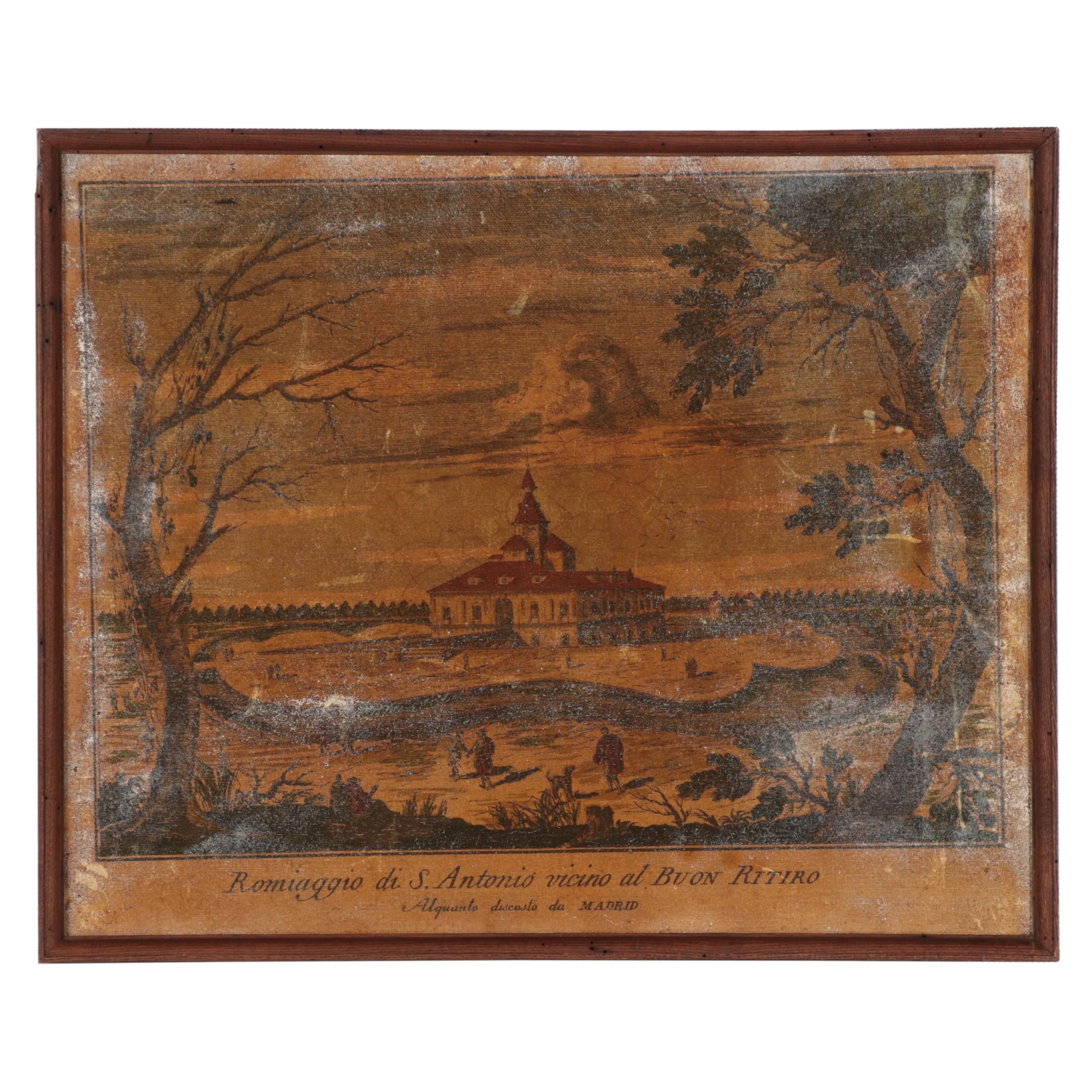 Embellished Reproduction Print "Romiaggio of S. Antonio near the Buon Ritiro"