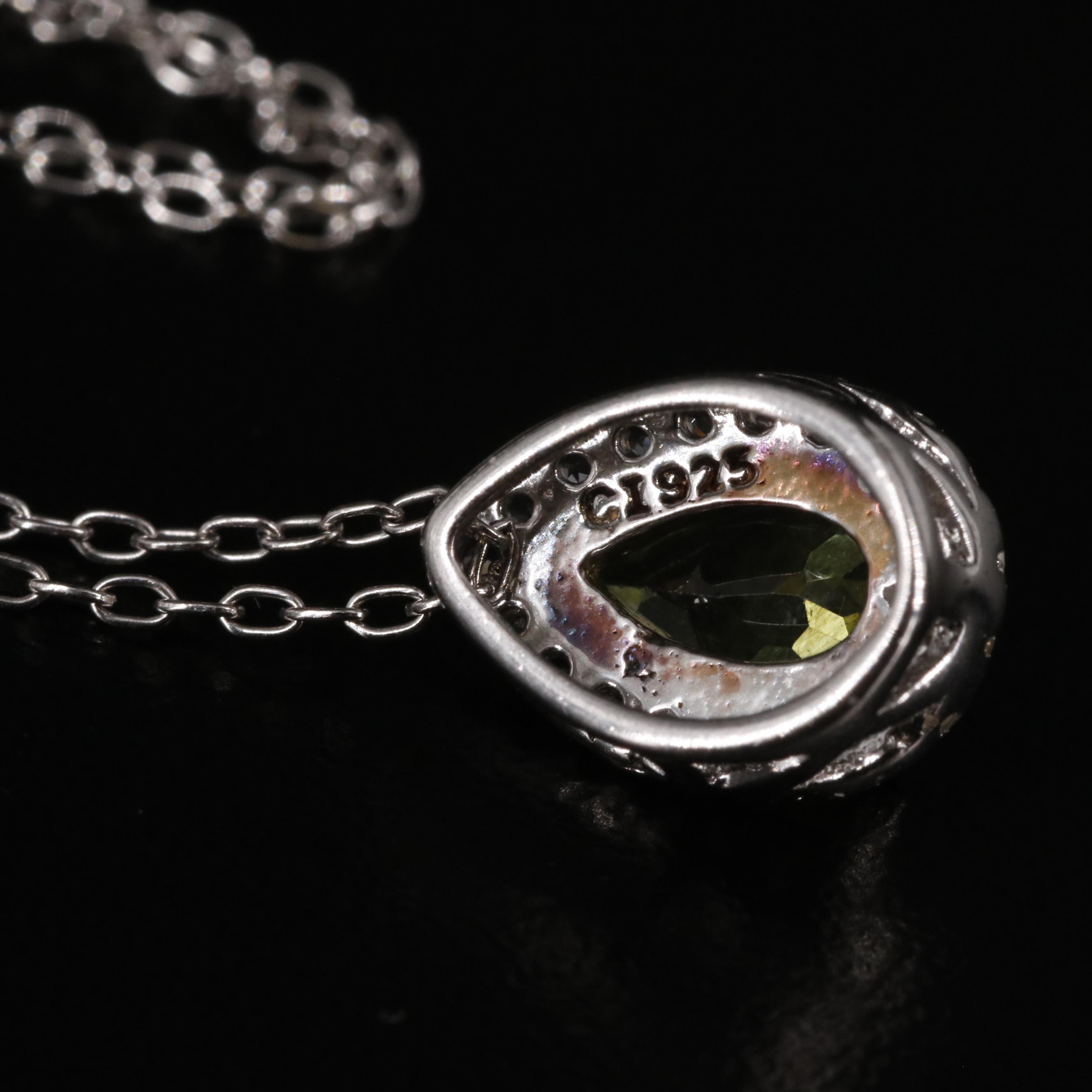 Sterling Peridot and Topaz Pendant Necklace