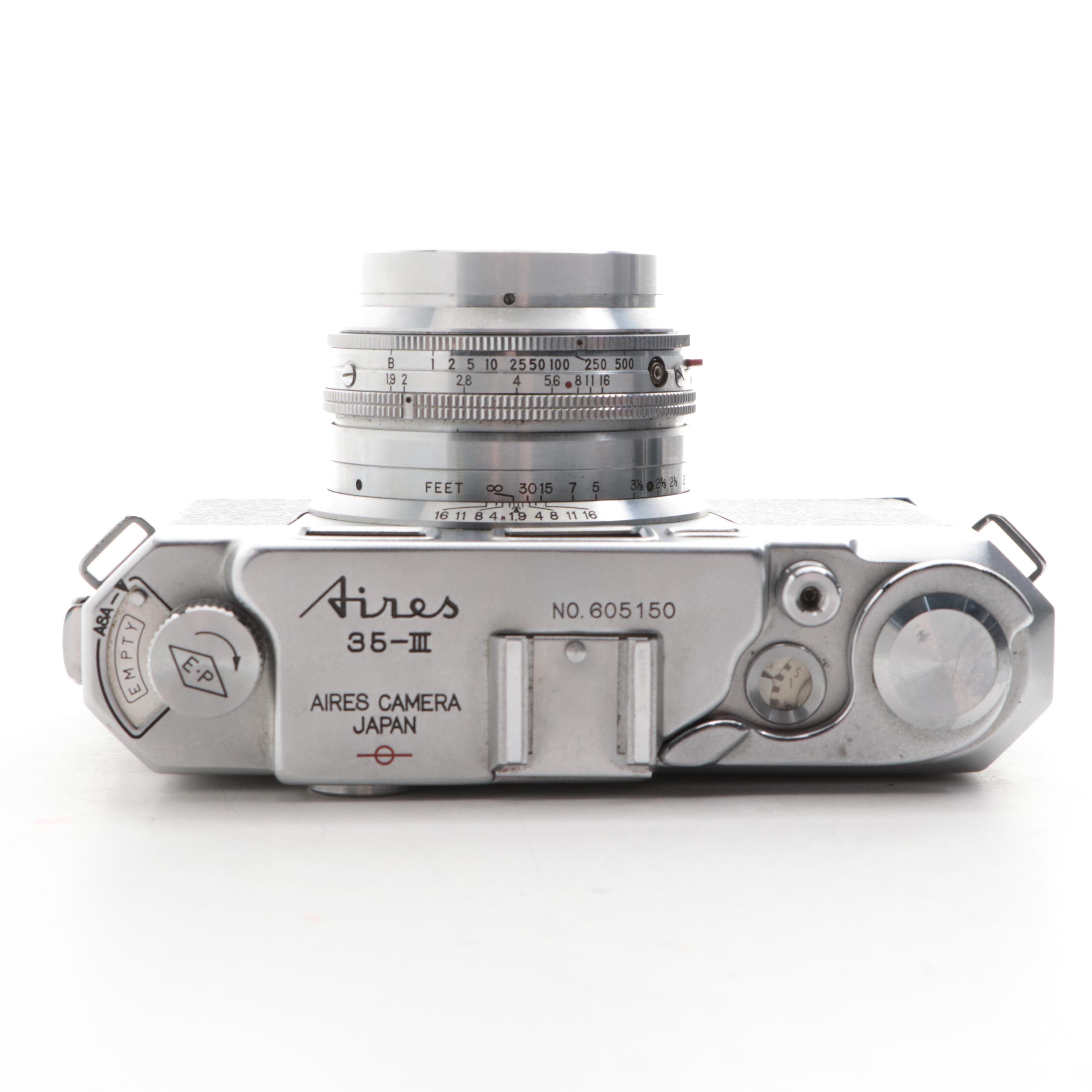 Aires 35-III and Petri Flex-V 35 mm Cameras, Mid-20th Century