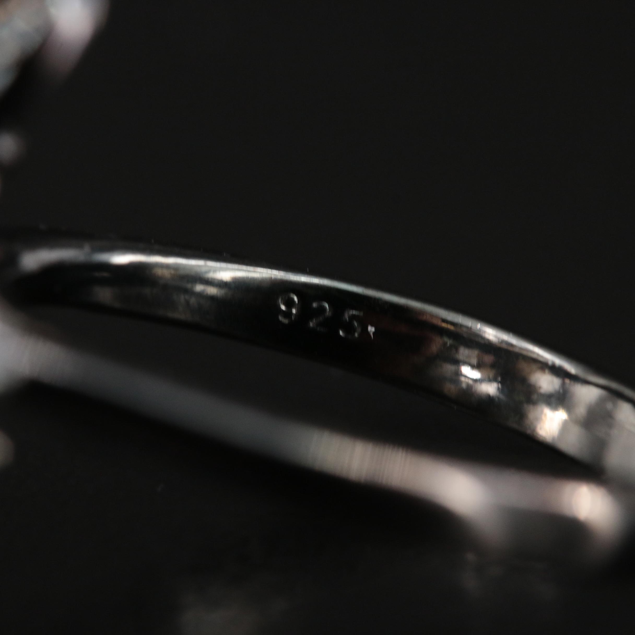 Sterling Mother-of-Pearl, Diopside and Glass Floral Ring