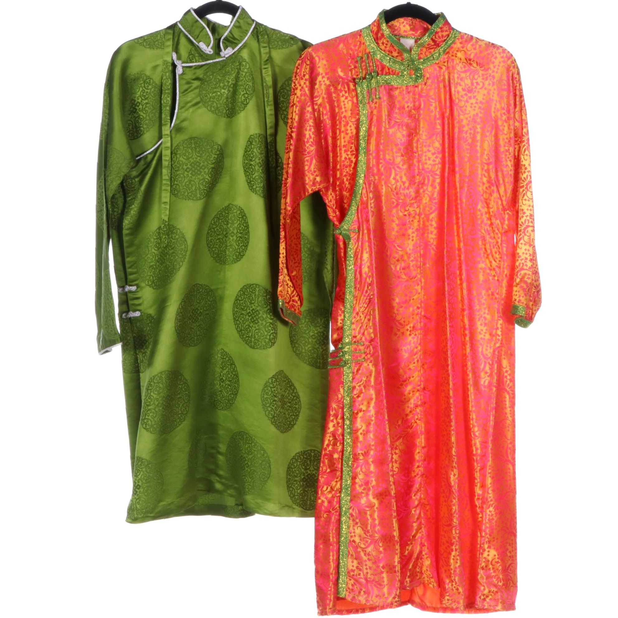 Chinoiserie Brocade Mandarin Collar Robes/Dresses