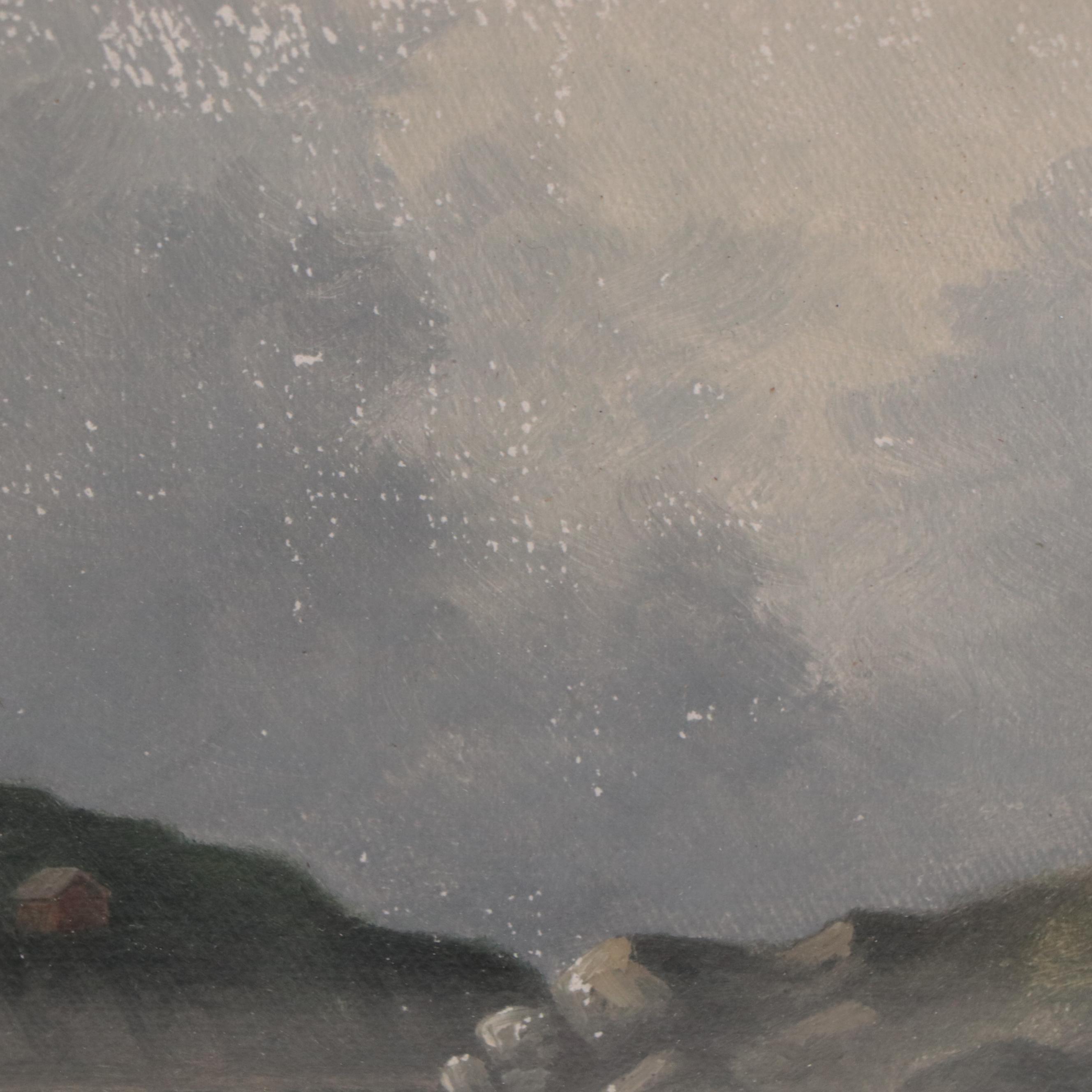 George McConnell Seascape Oil Painting With Lighthouse