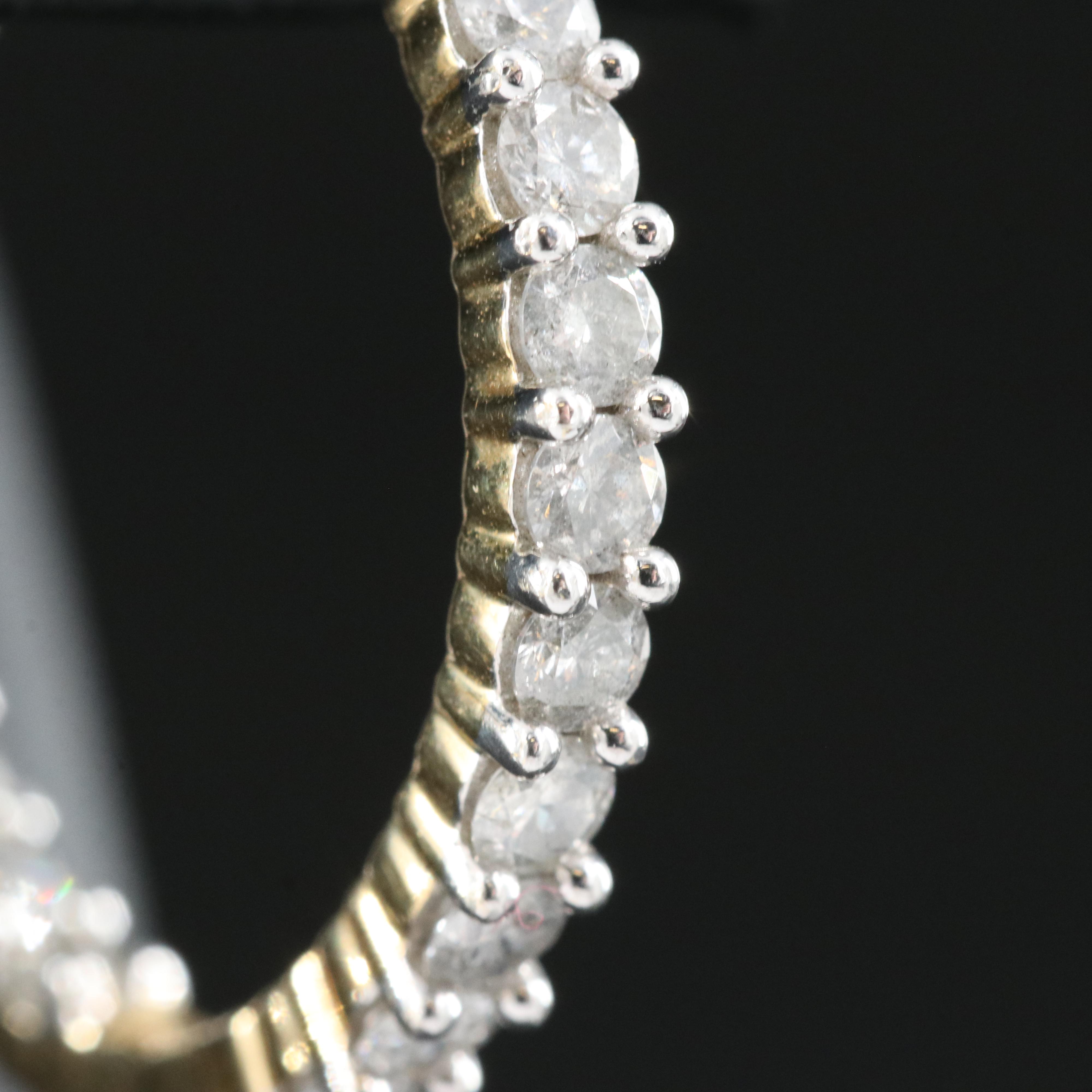 14K 2.00 CTW Diamond Inside-Out Hoop Earrings