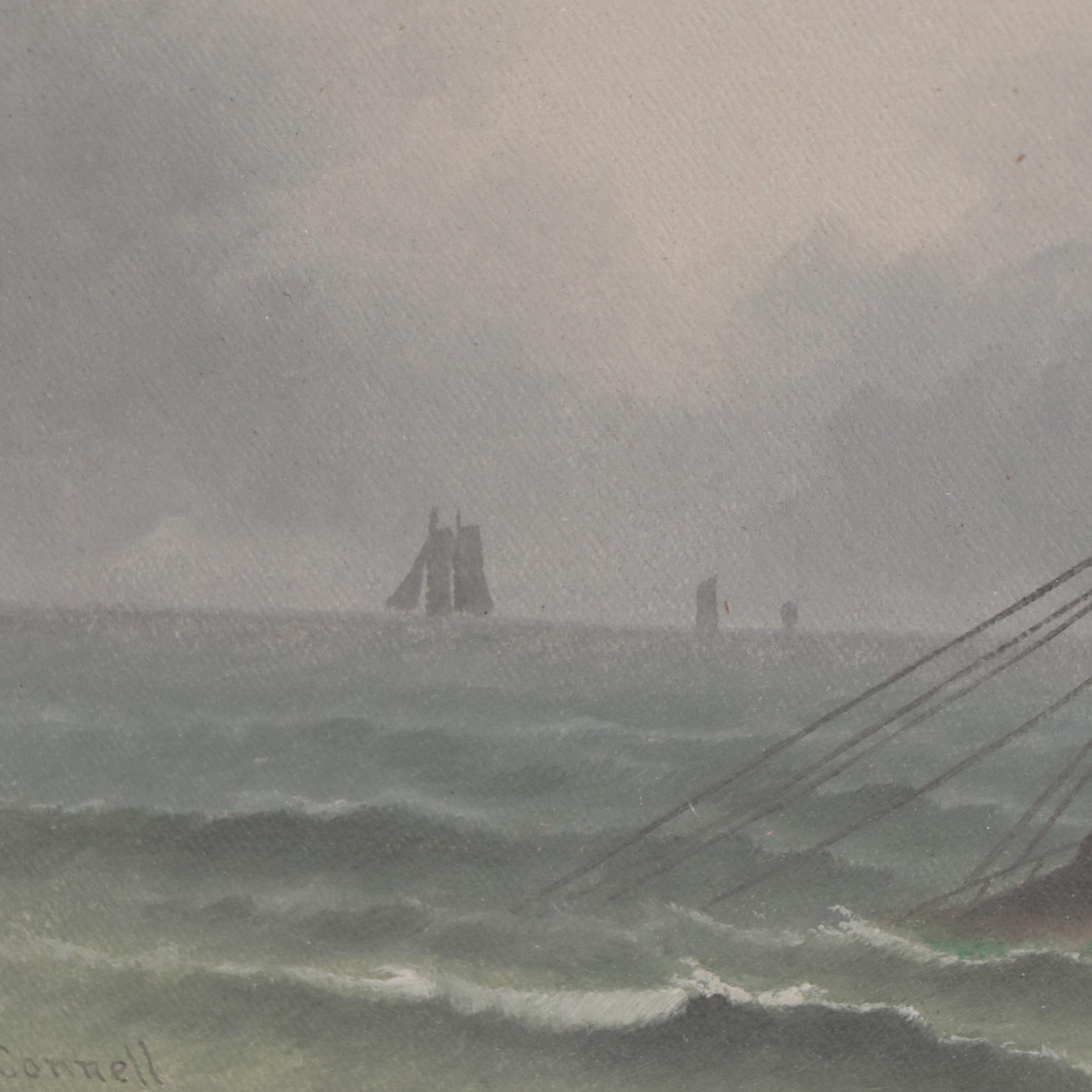 George McConnell Seascape Oil Painting "Prior the Shipwreck"