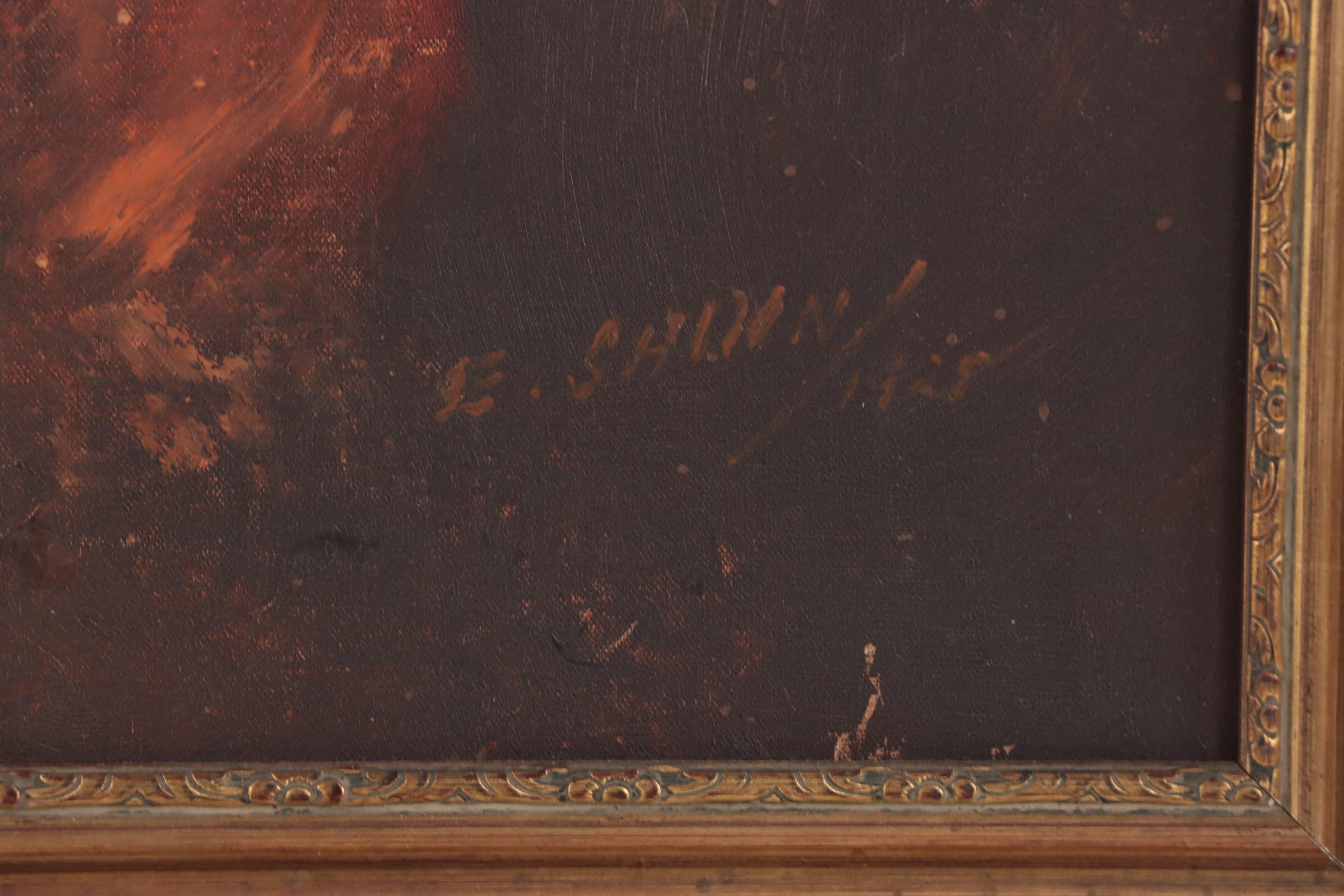 Full Length Portrait Oil Painting of Seated Clown