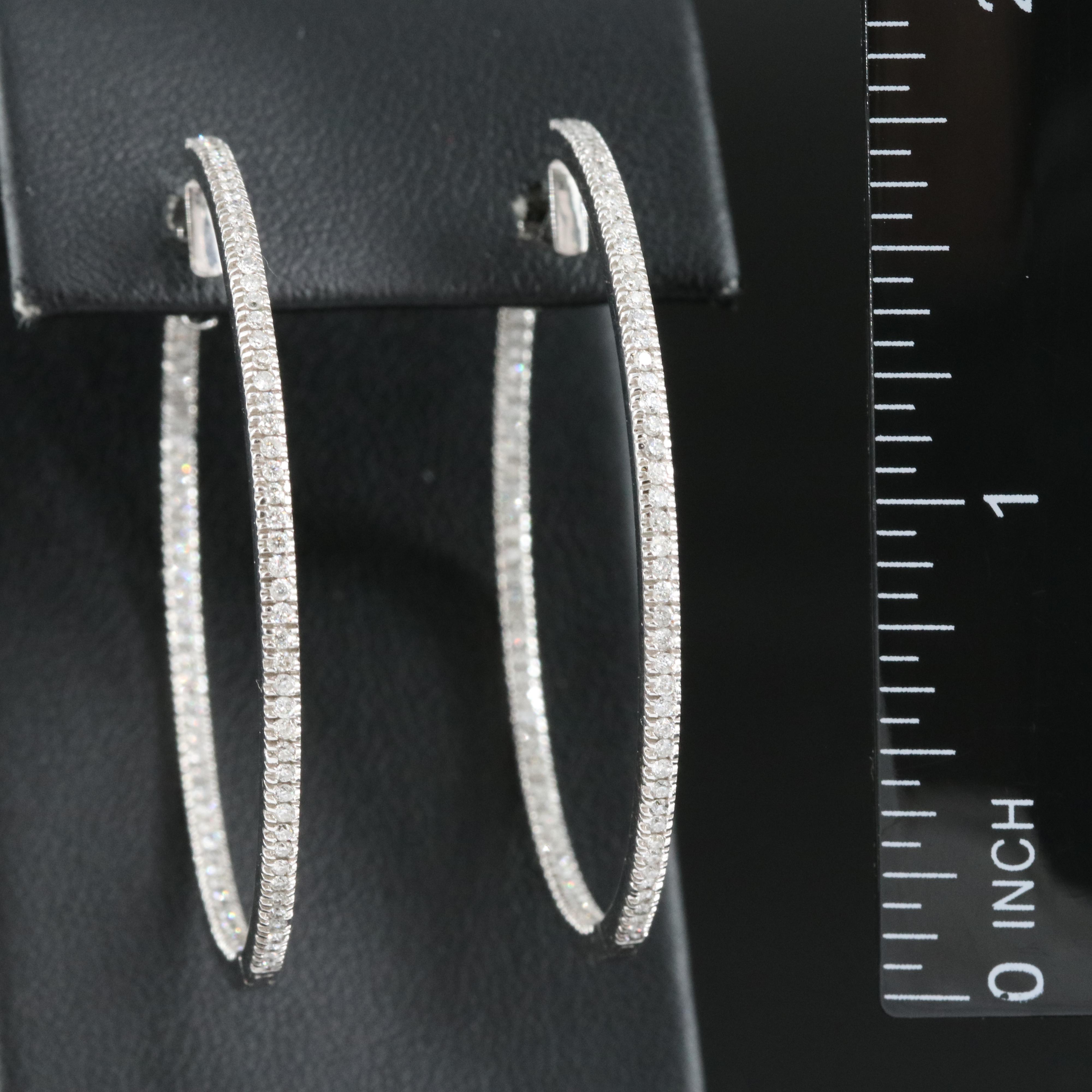 14K 0.98 CTW Diamond Inside-Out Large Hoop Earrings