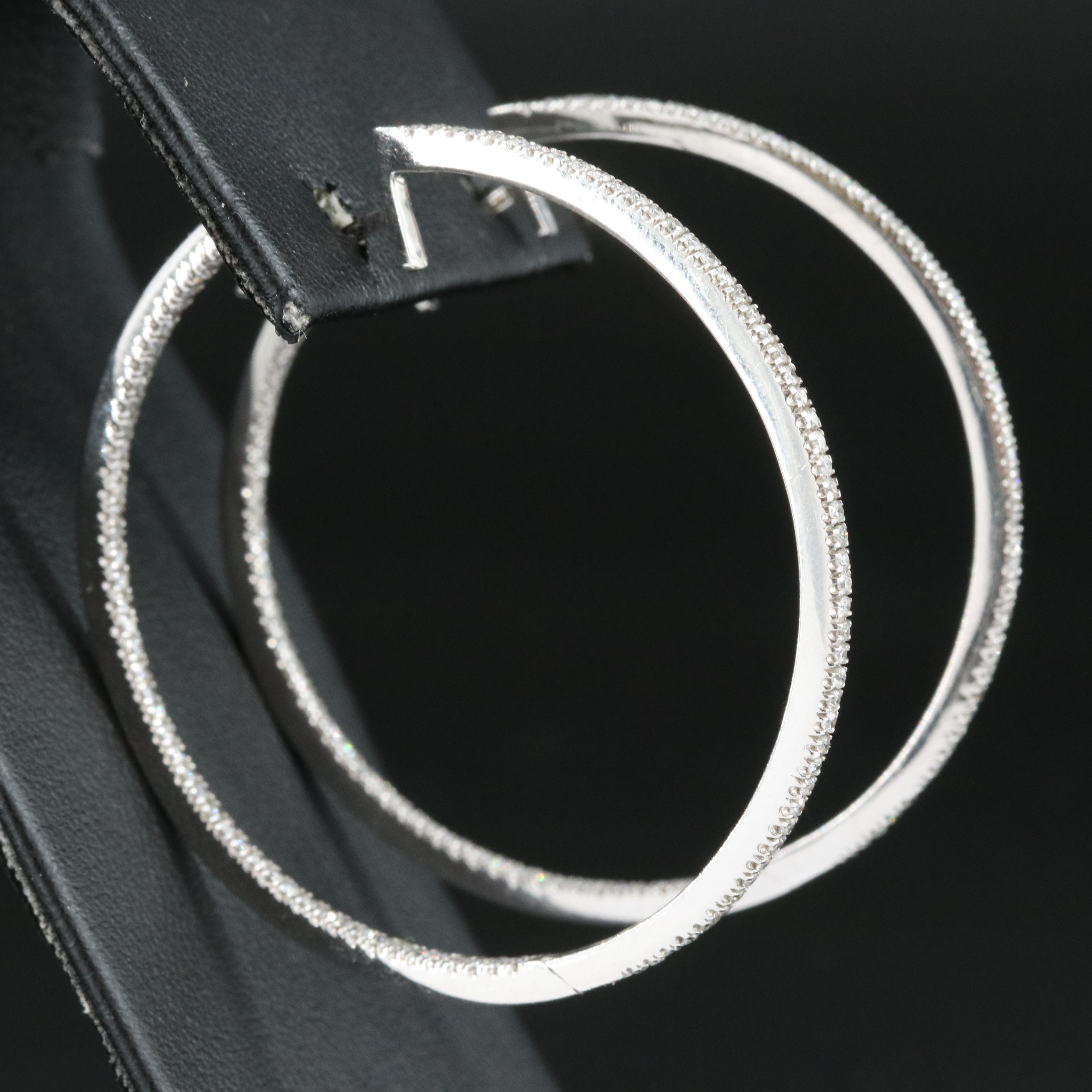 14K 0.98 CTW Diamond Inside-Out Large Hoop Earrings