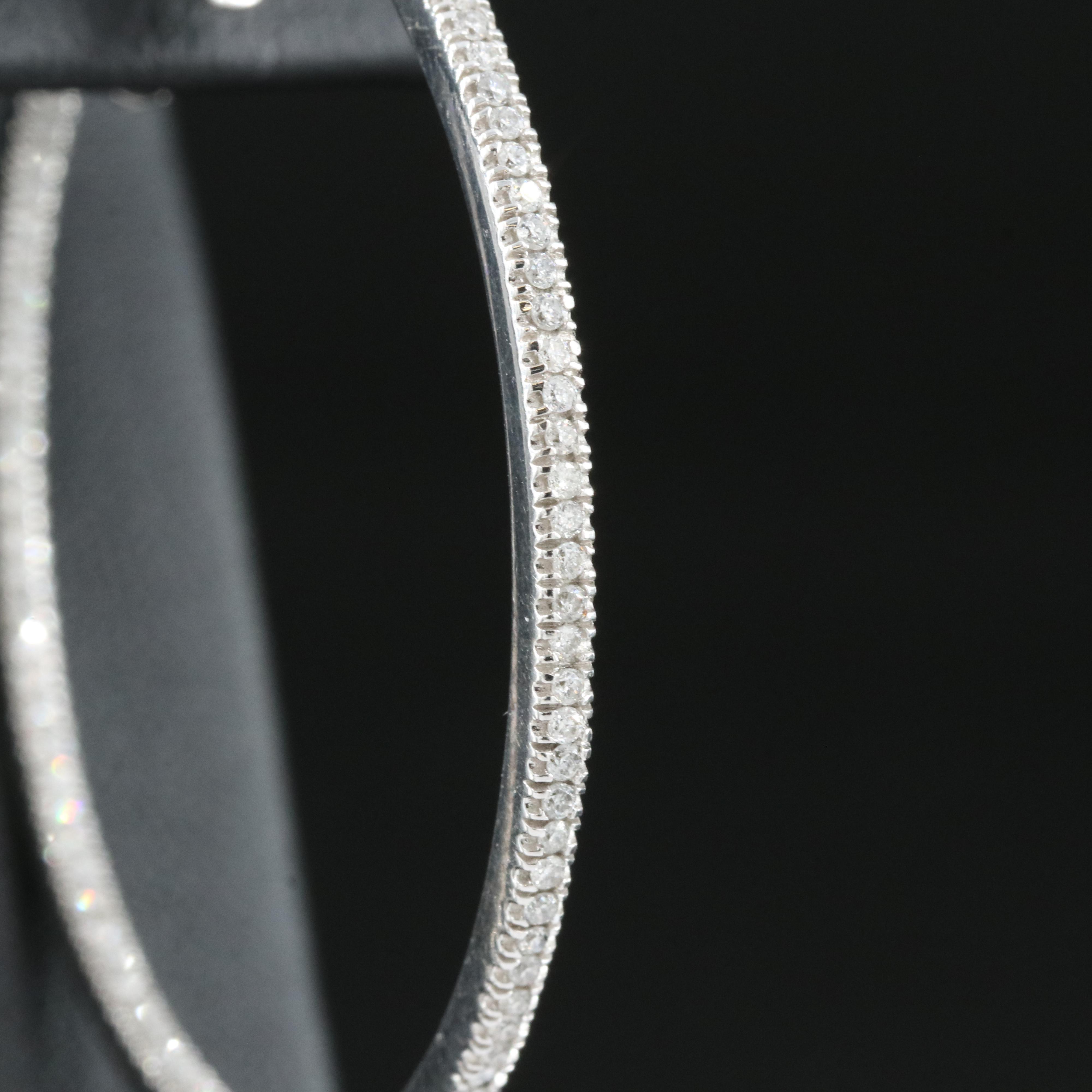 14K 0.98 CTW Diamond Inside-Out Large Hoop Earrings