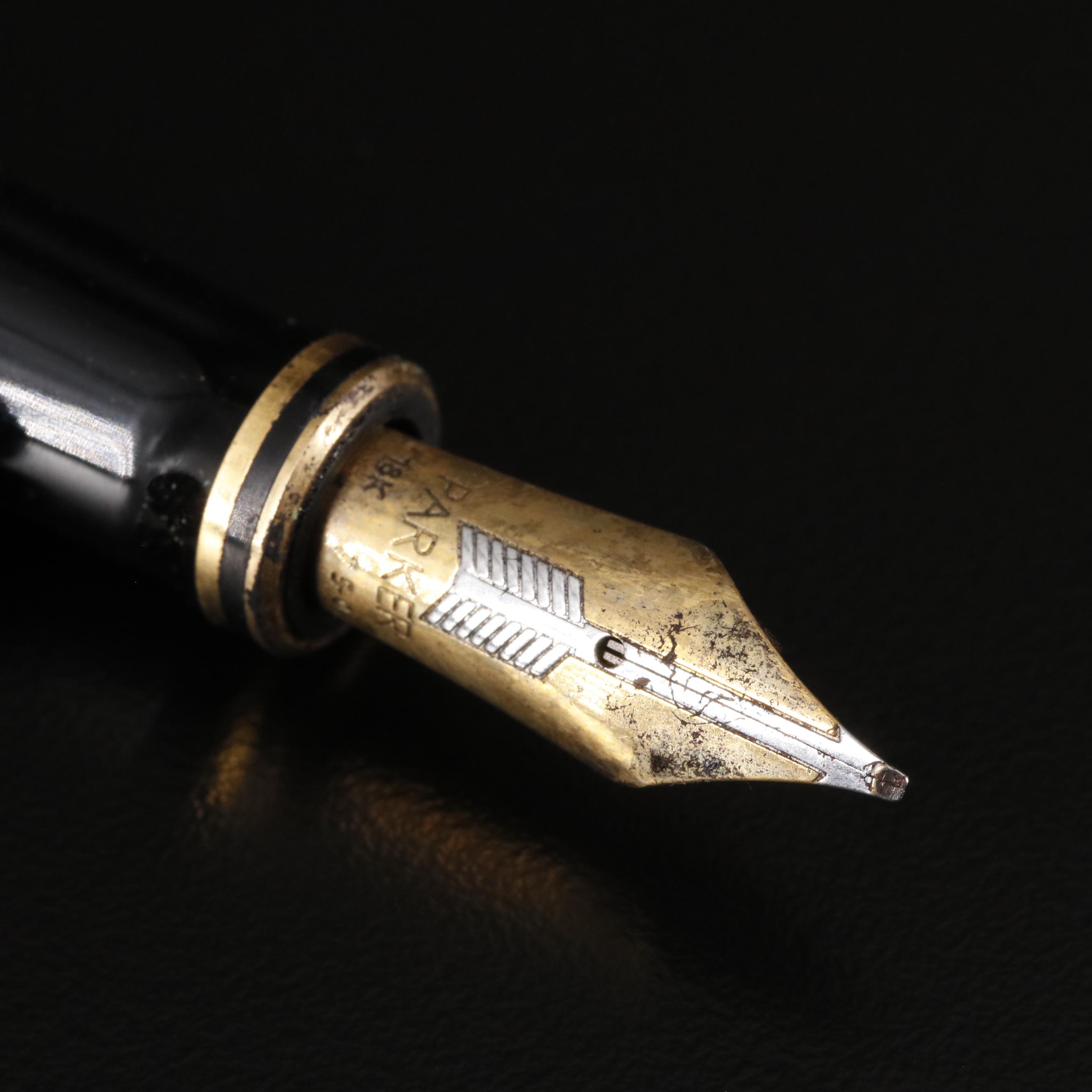 Parker Green Marble Duofold Centennial 18K Gold Nib Fountain Pen