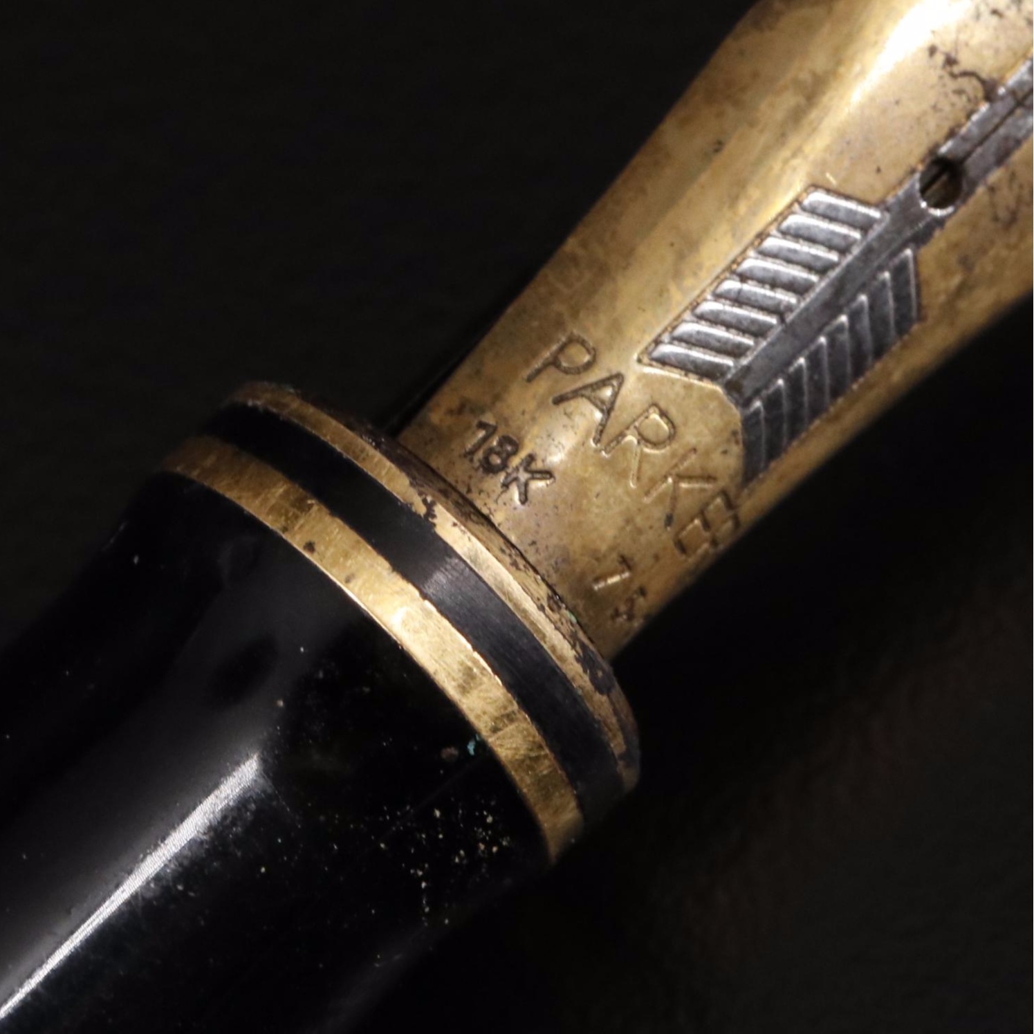 Parker Green Marble Duofold Centennial 18K Gold Nib Fountain Pen