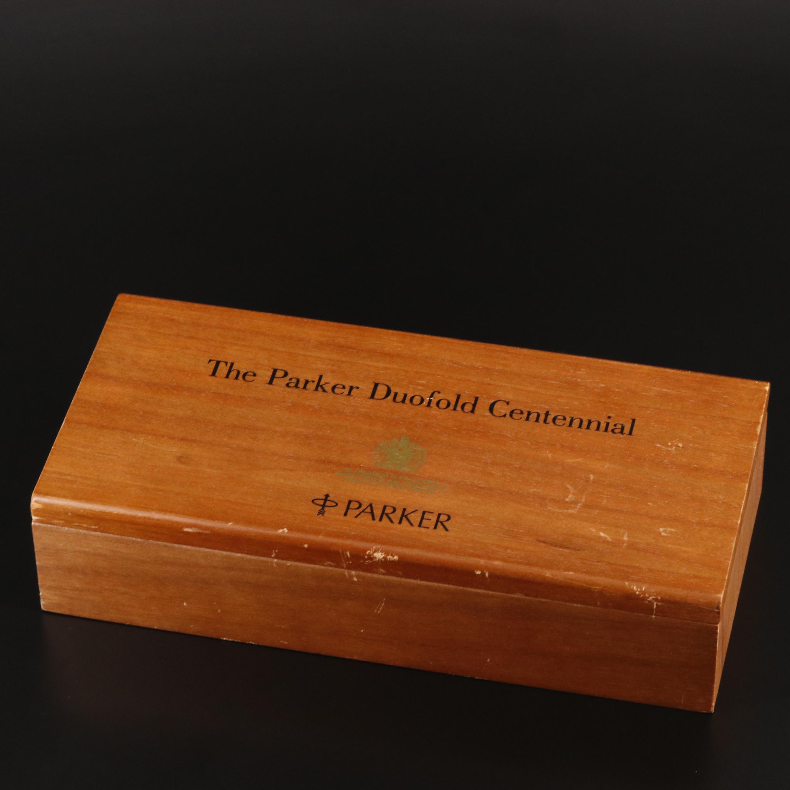 Parker Green Marble Duofold Centennial 18K Gold Nib Fountain Pen