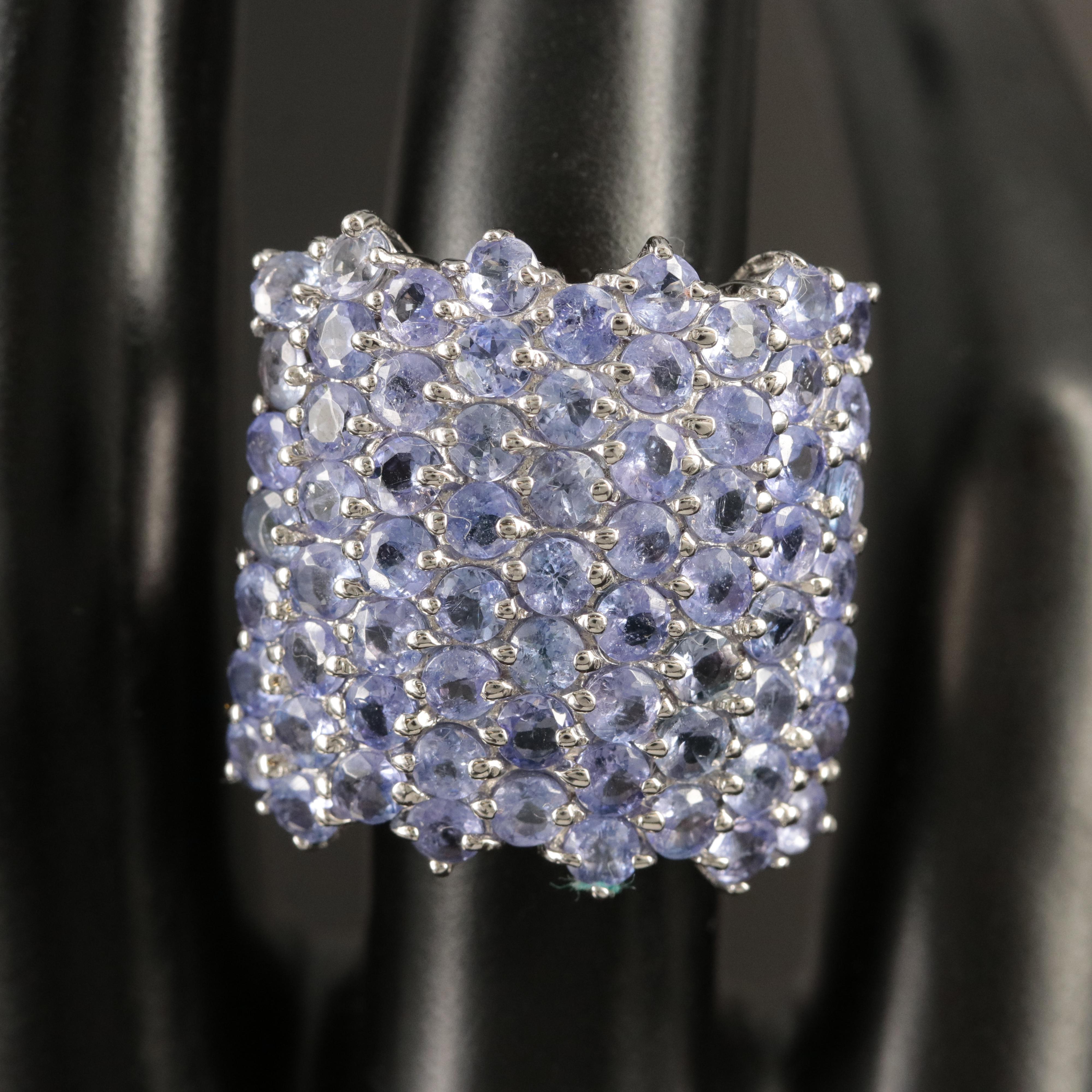 Sterling Tanzanite Multi-Row Ring