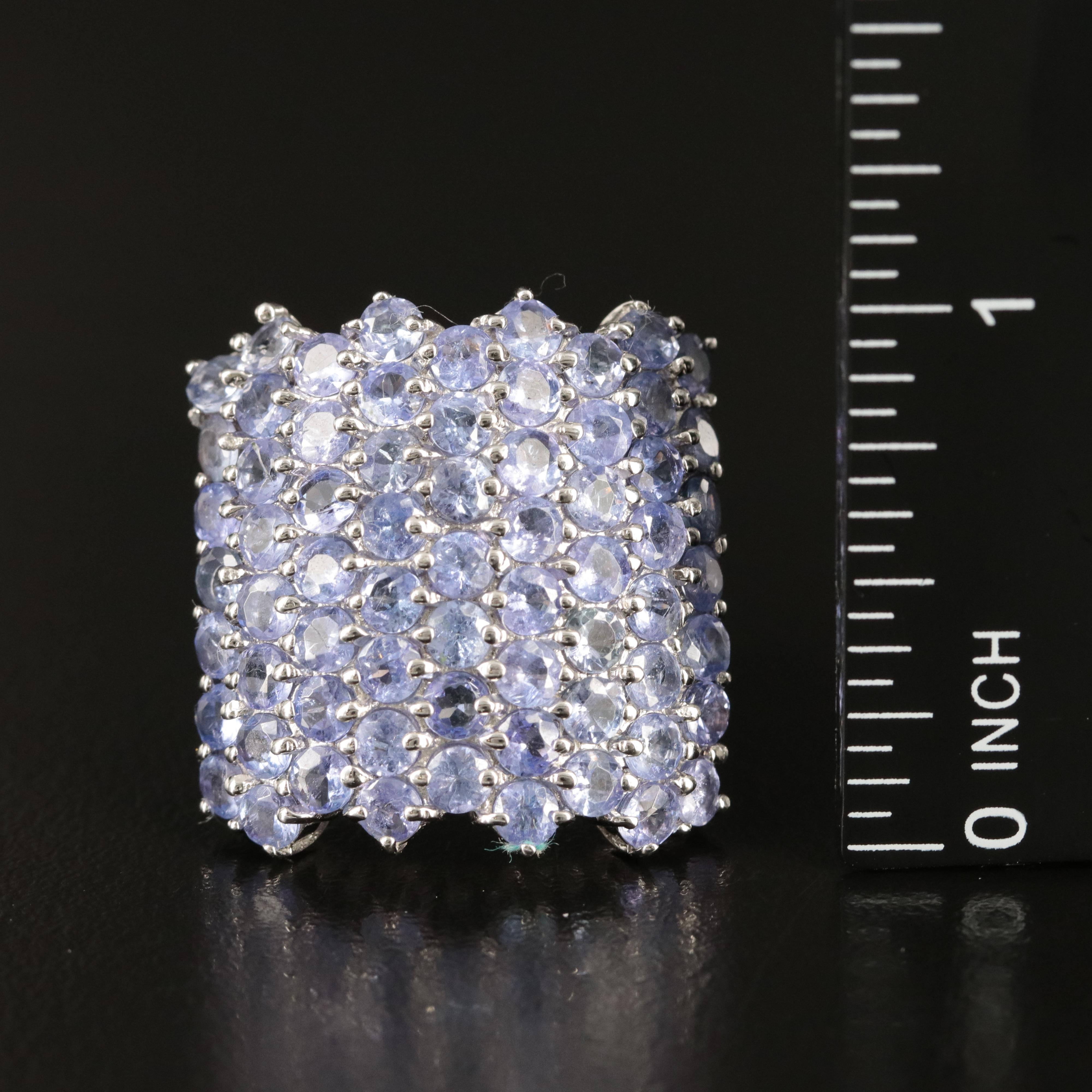 Sterling Tanzanite Multi-Row Ring