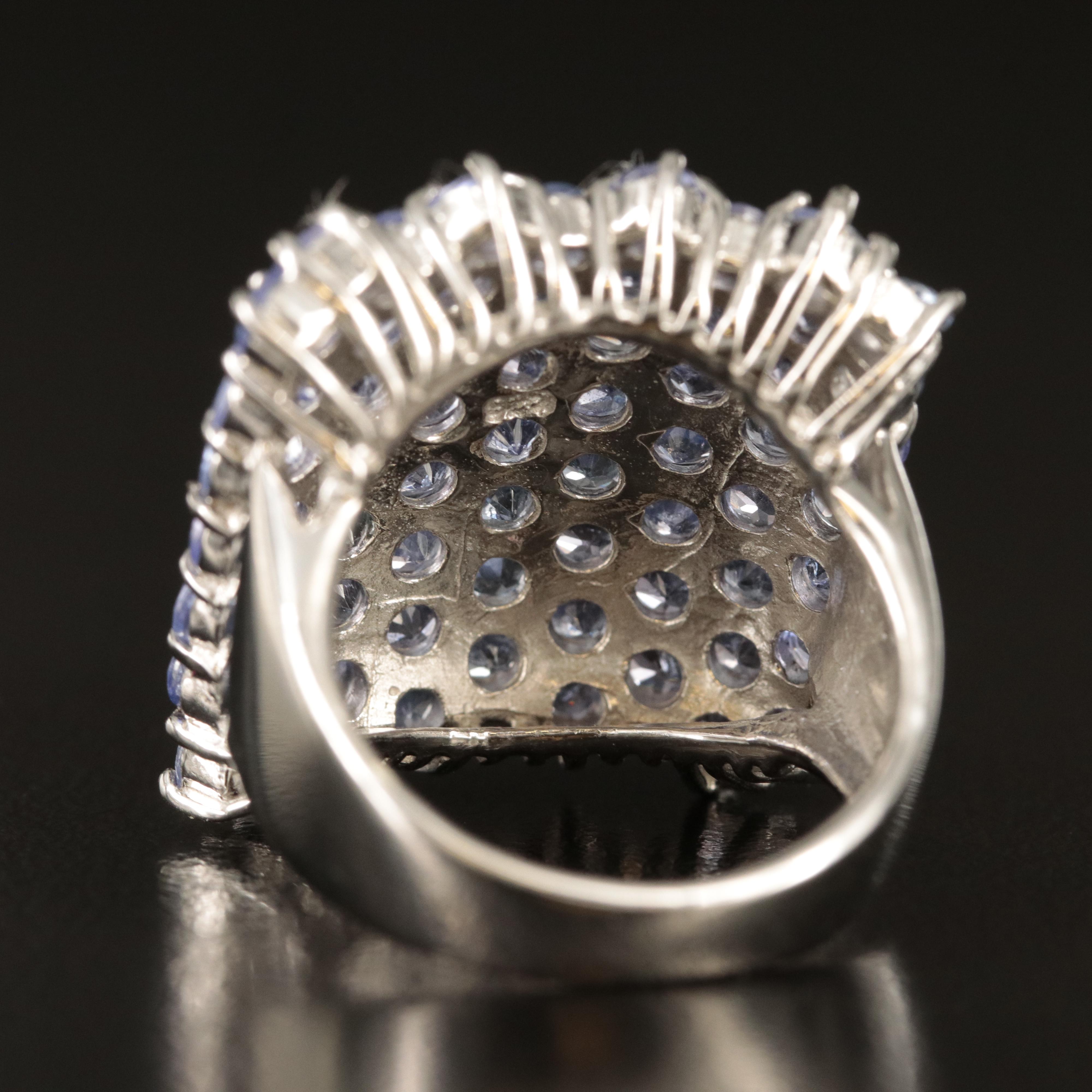 Sterling Tanzanite Multi-Row Ring