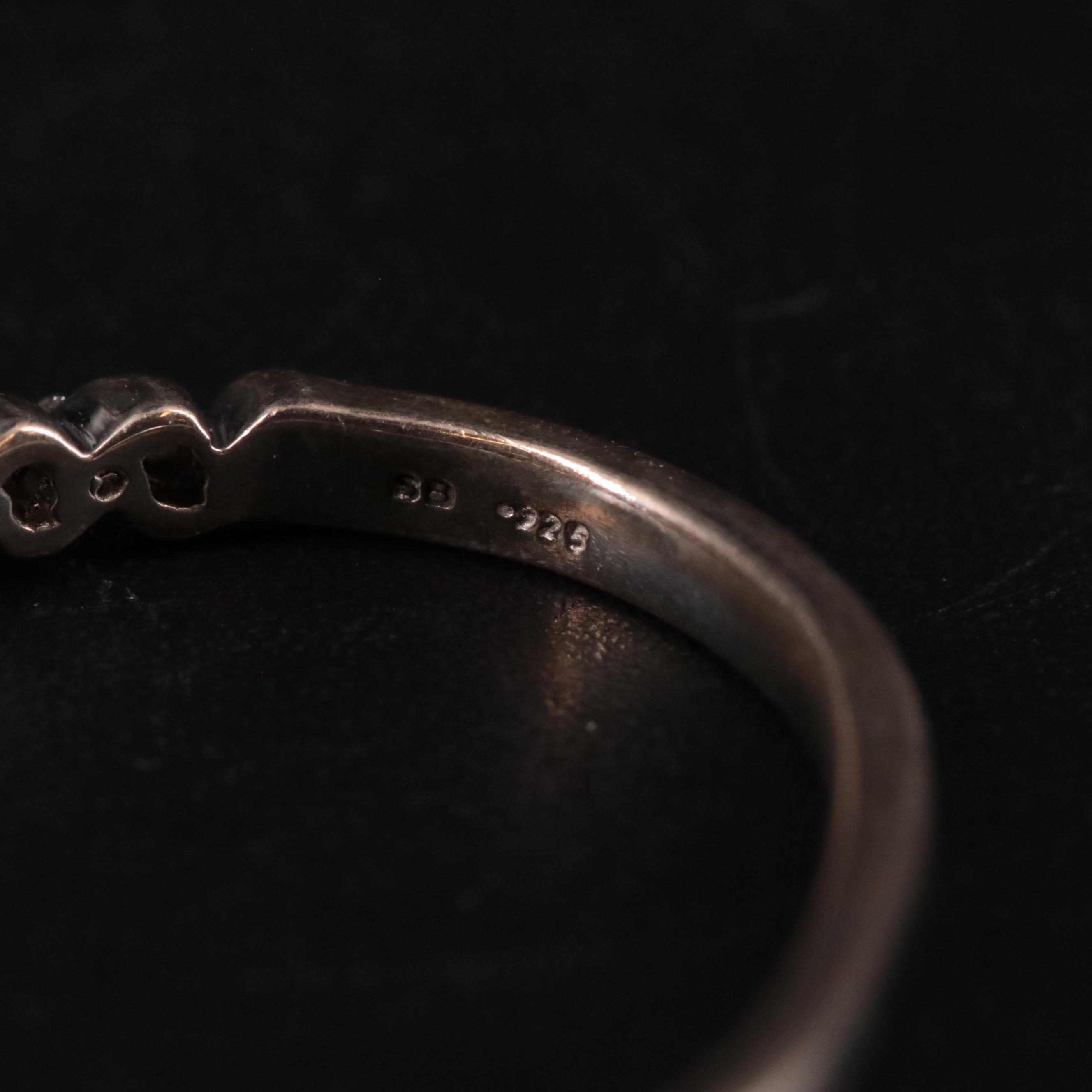 Sterling Diamond Elongated Hoop Earrings