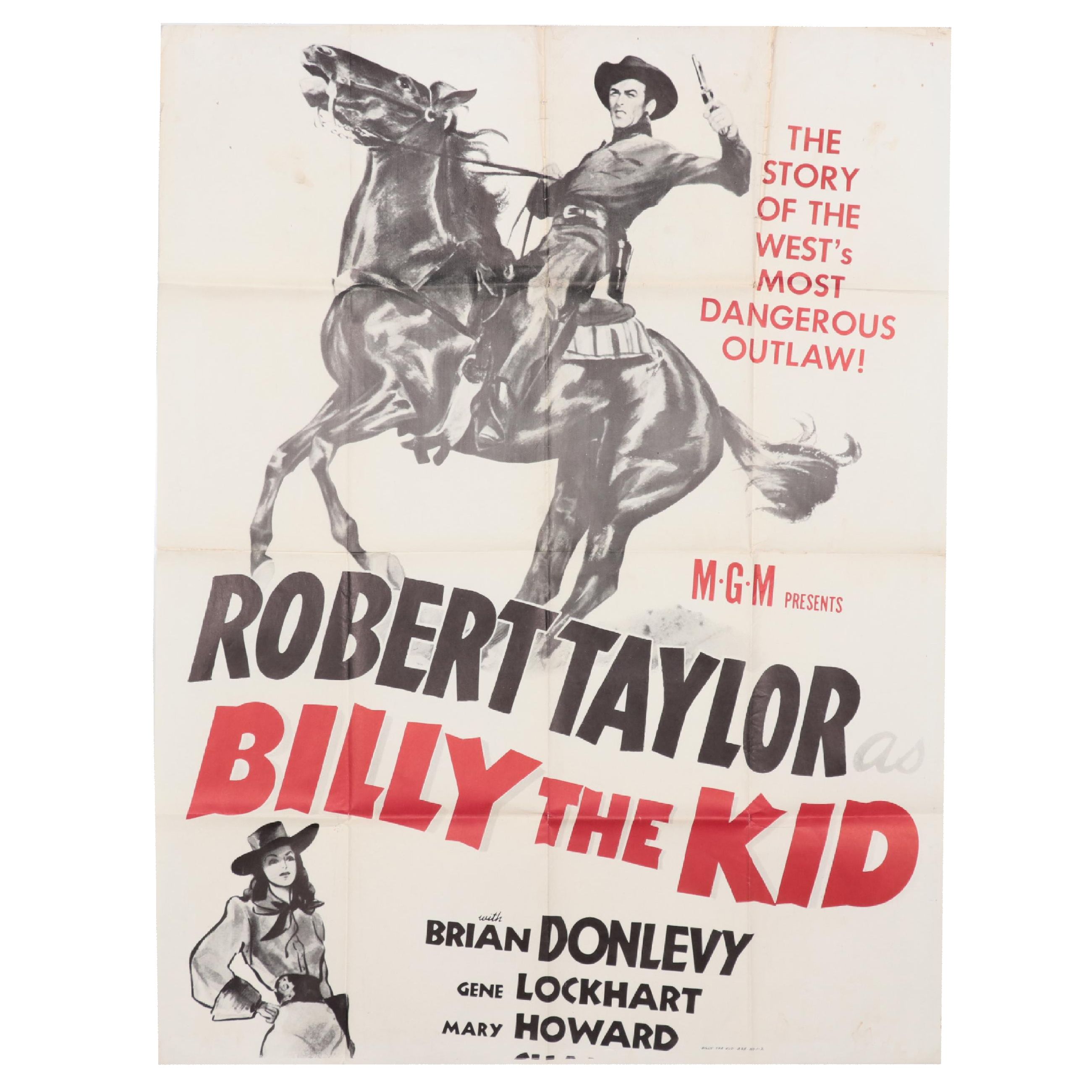 "Billy the Kid" Movie Poster, Circa 1955