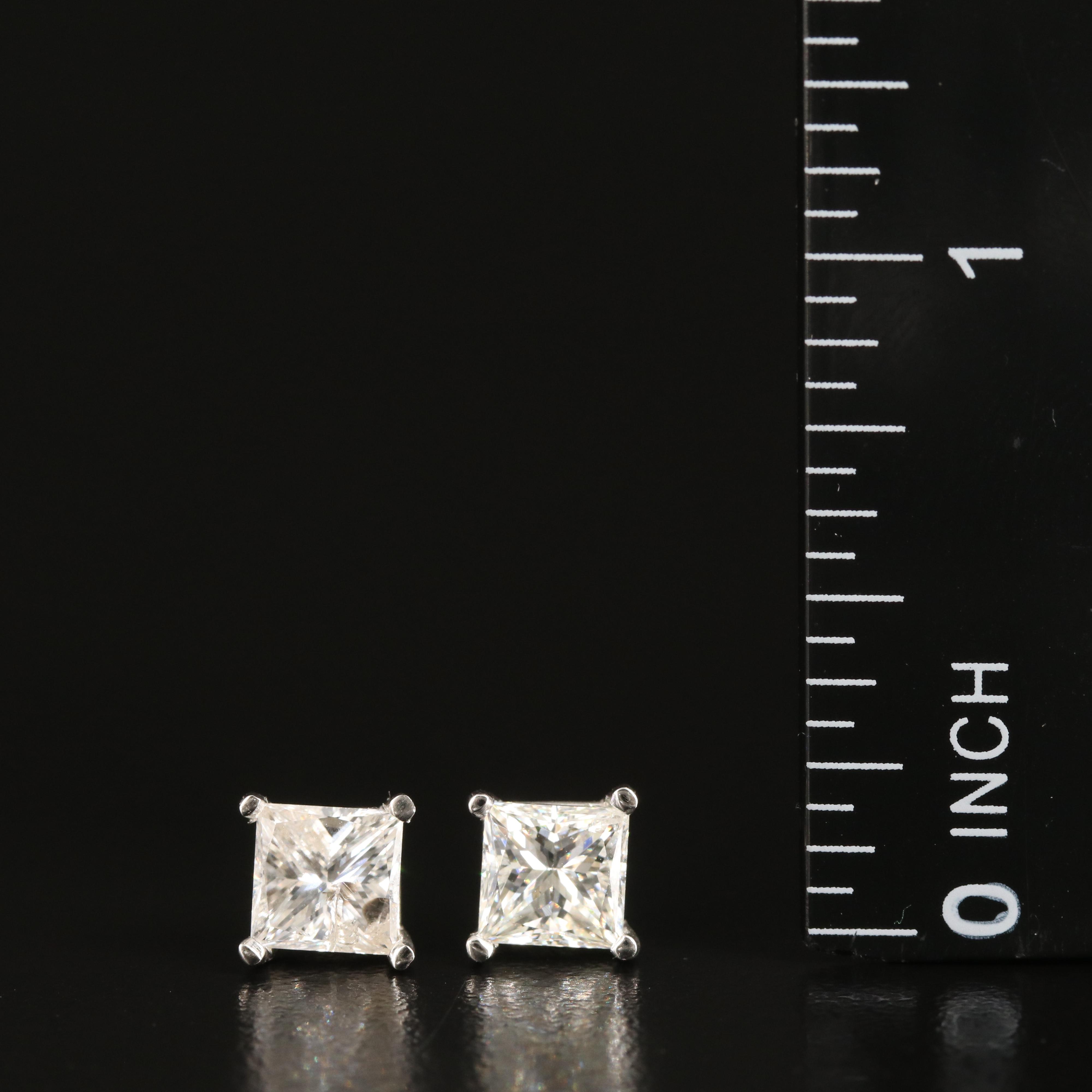 Platinum 2.07 CTW Diamond Stud Earrings with GIA Report