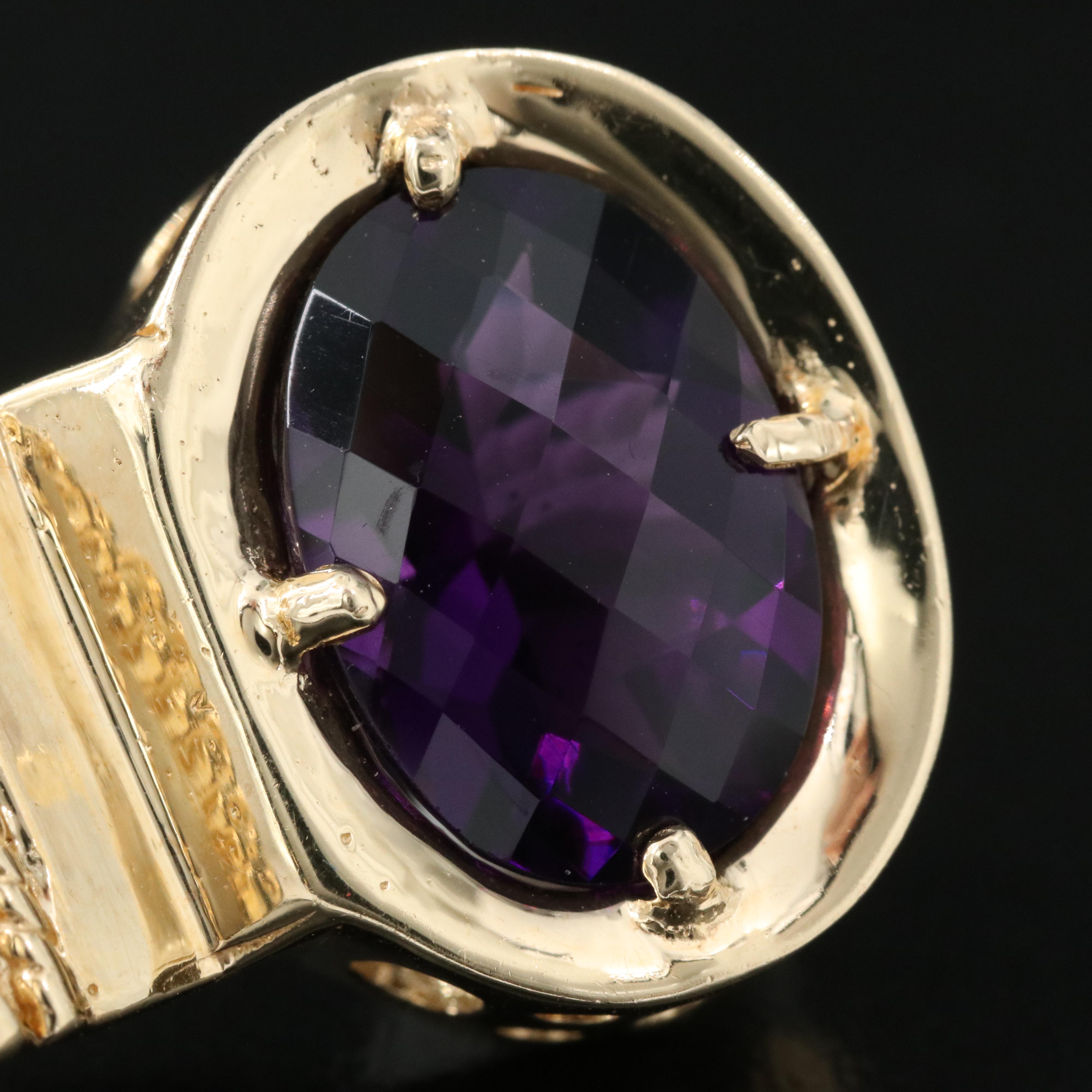 14K 7.00 CT Amethyst Slide Pendant
