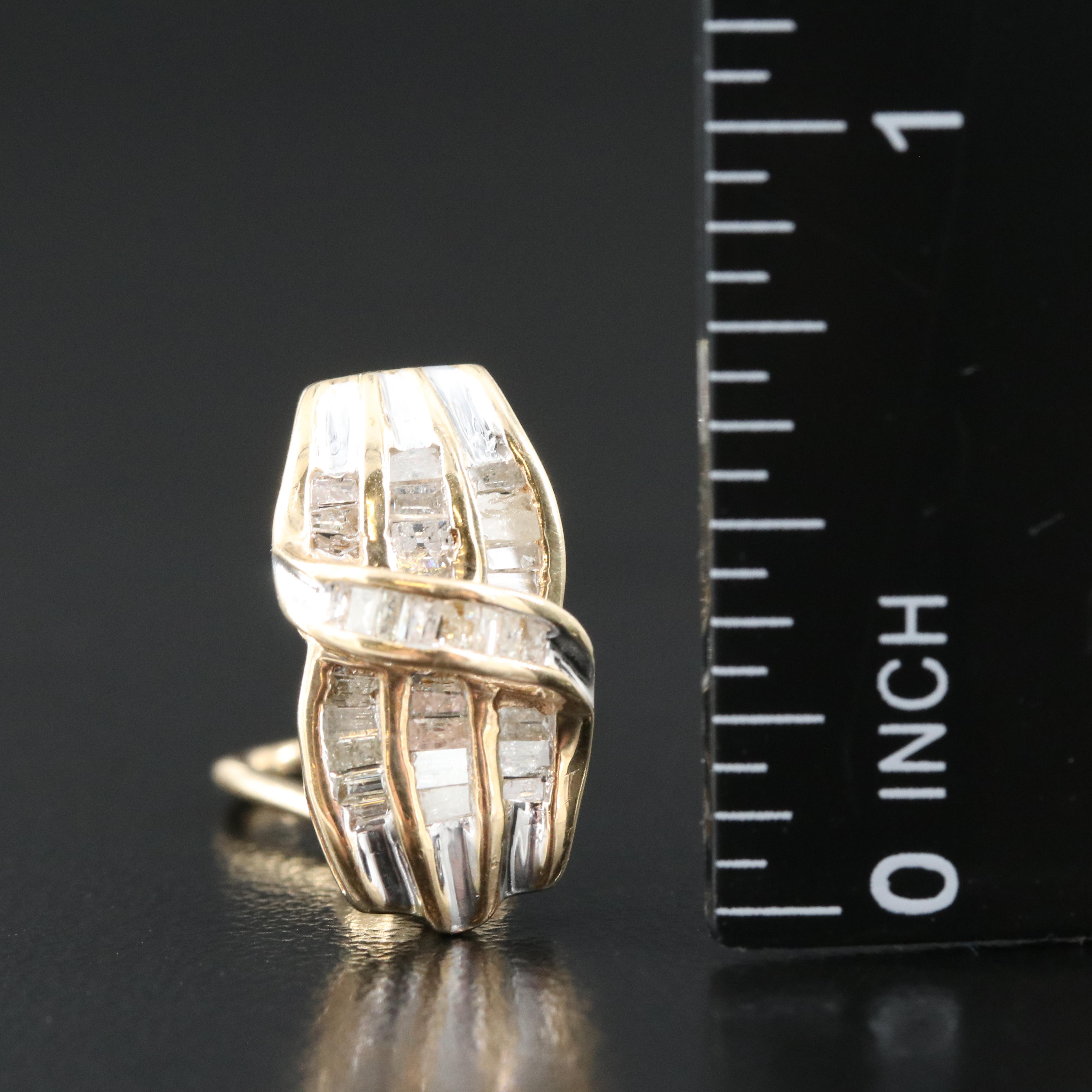 10K 1.00 CTW Diamond Crossover Earrings