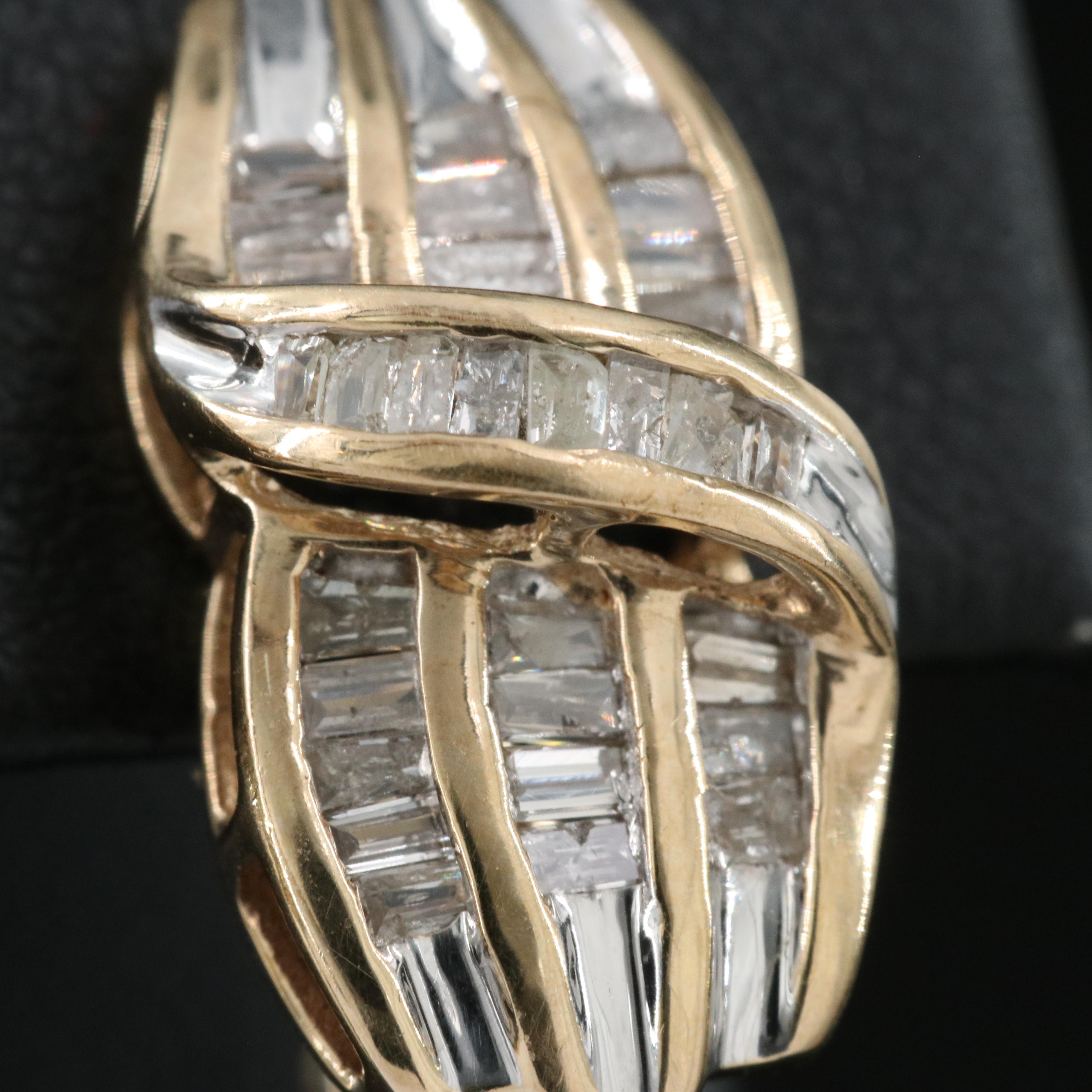 10K 1.00 CTW Diamond Crossover Earrings