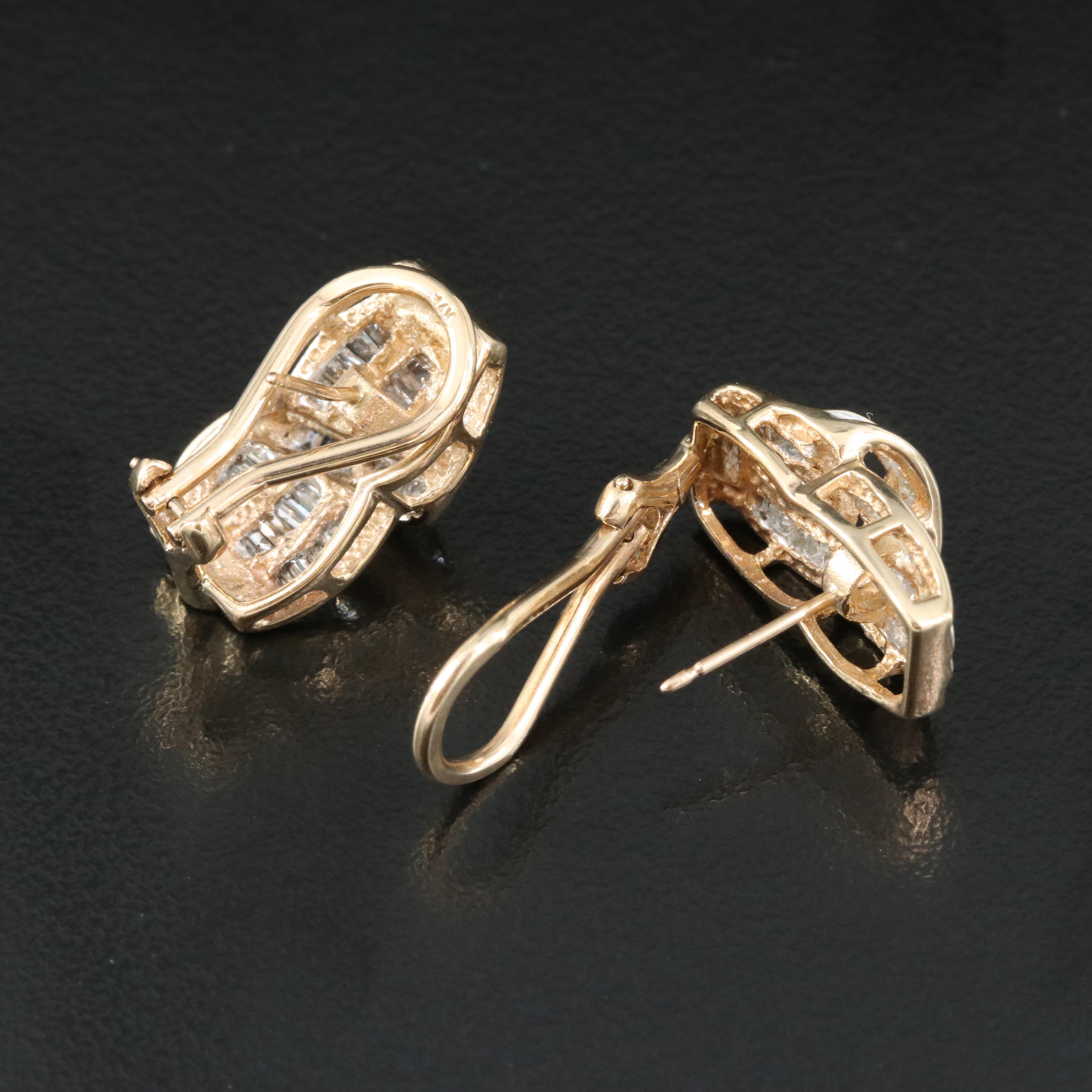 10K 1.00 CTW Diamond Crossover Earrings