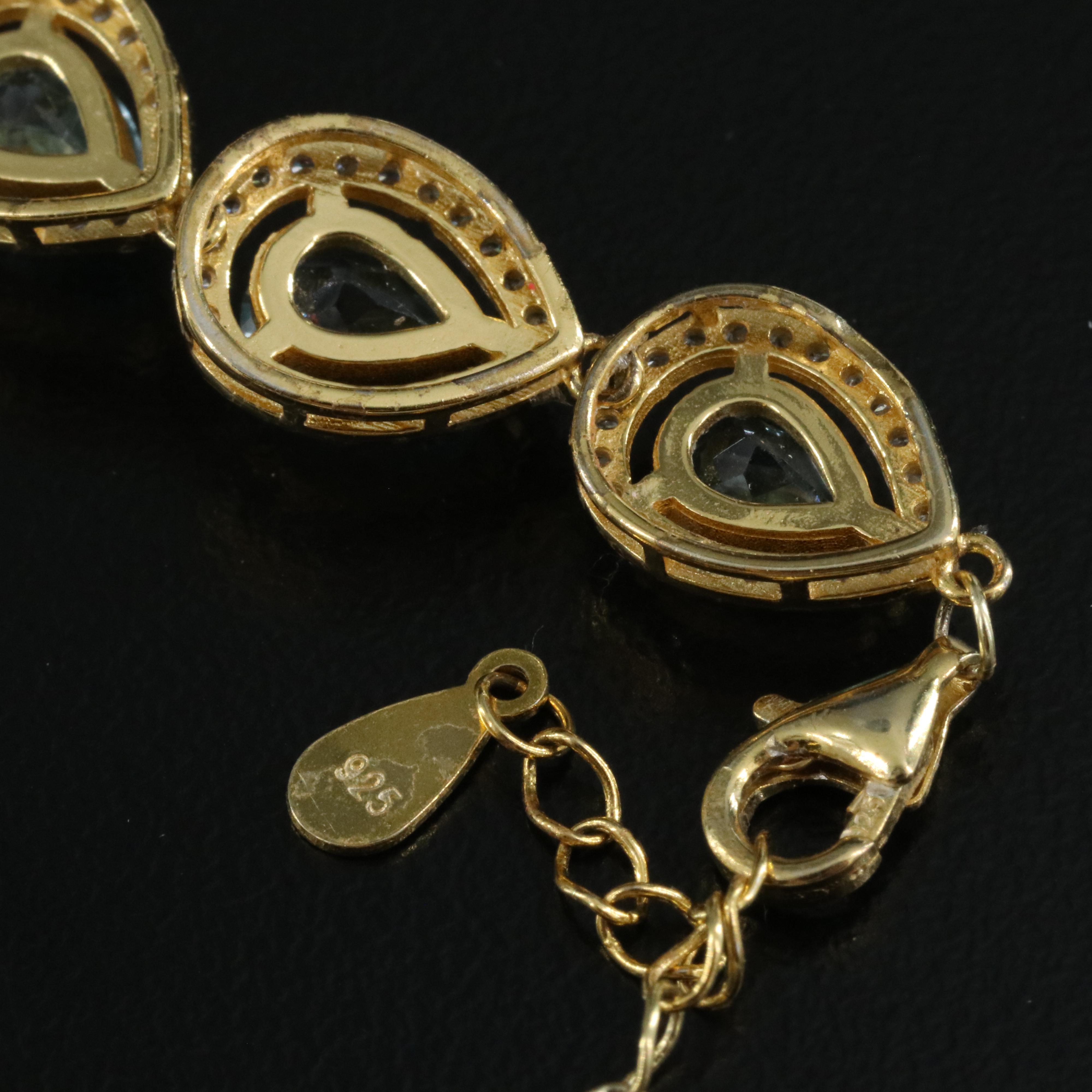 Sterling Topaz and Cubic Zirconia Necklace