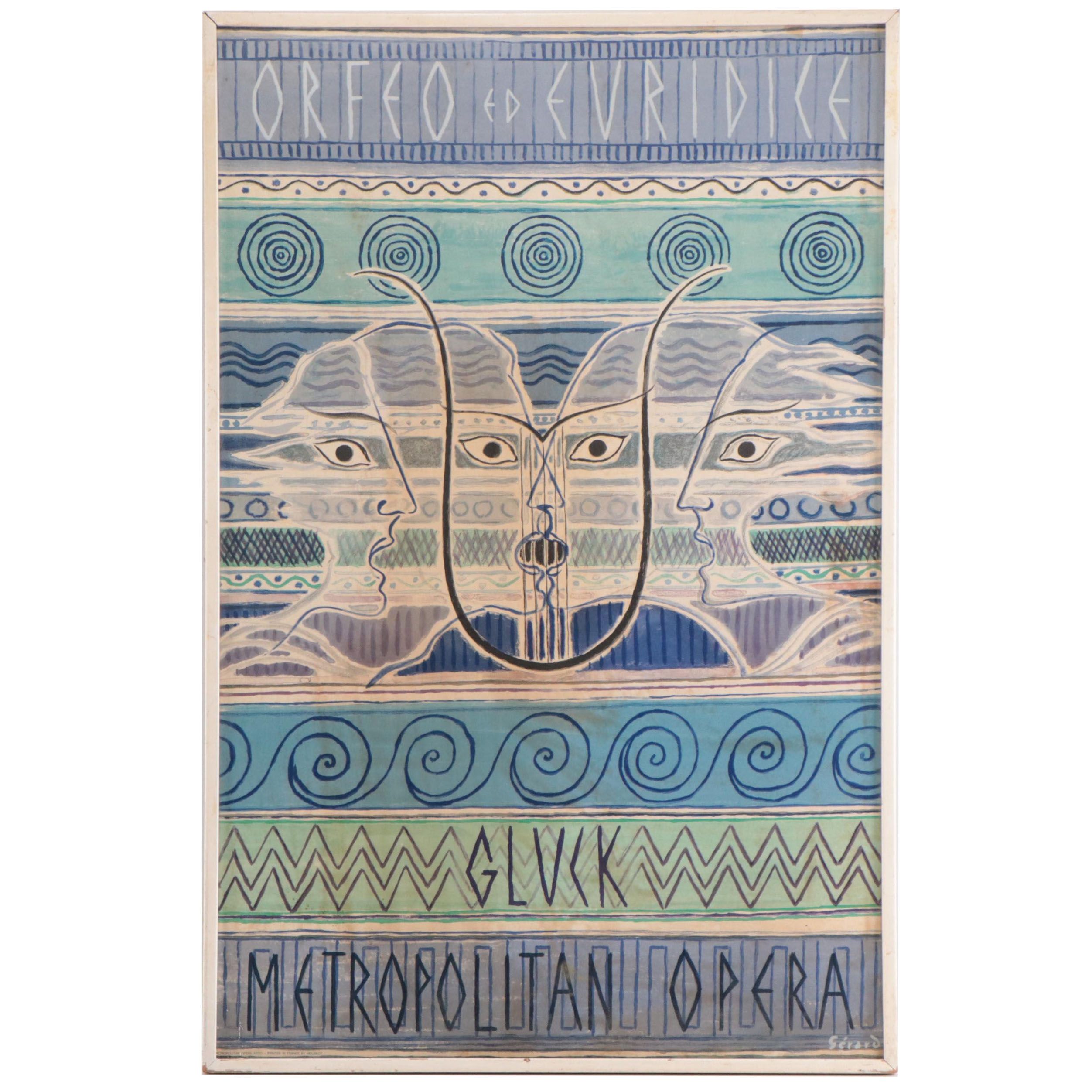 Lithograph After Rolf Gerarad "Orfeo ed Euridice" for Metropolitan Opera