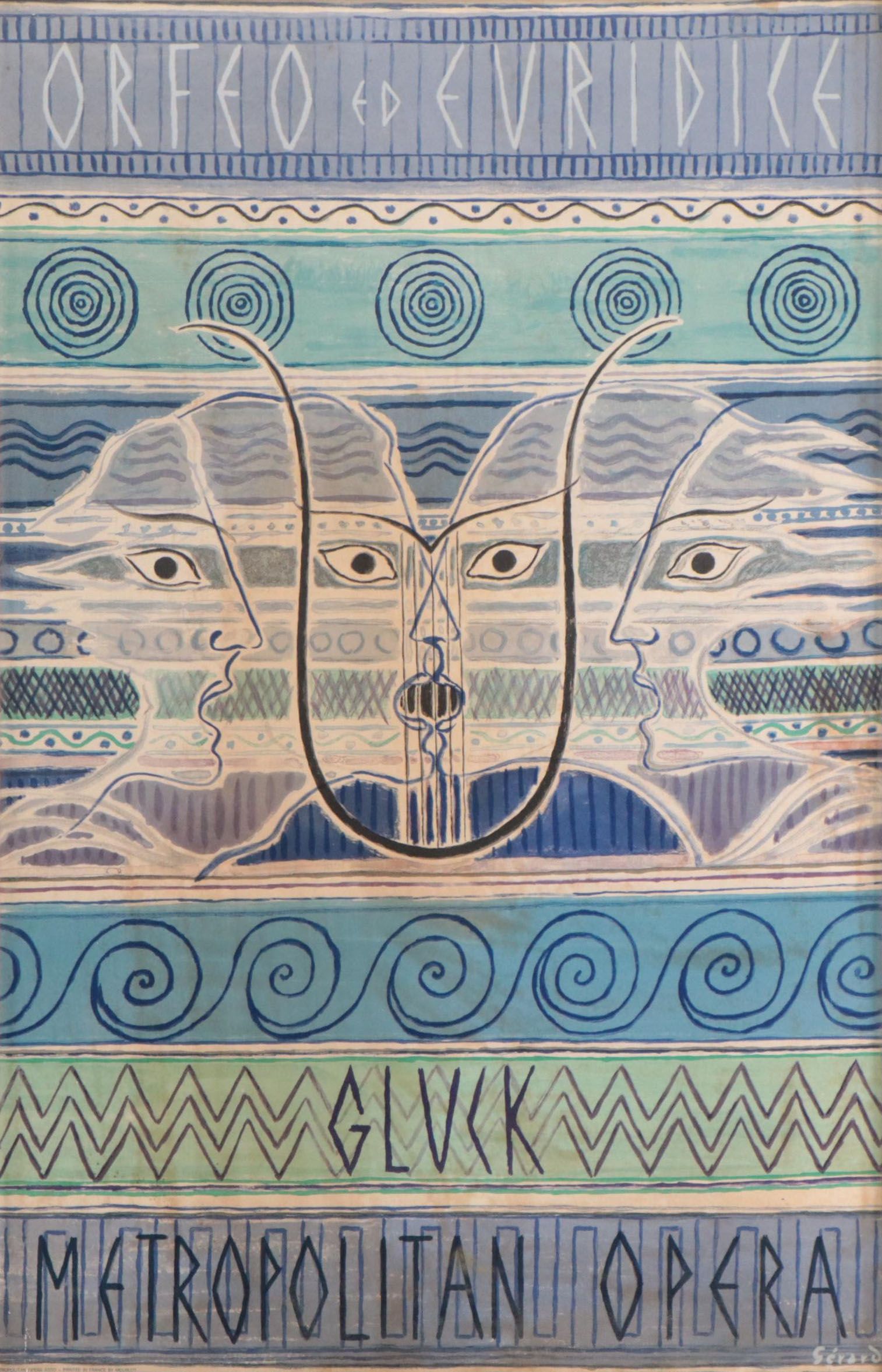 Lithograph After Rolf Gerarad "Orfeo ed Euridice" for Metropolitan Opera