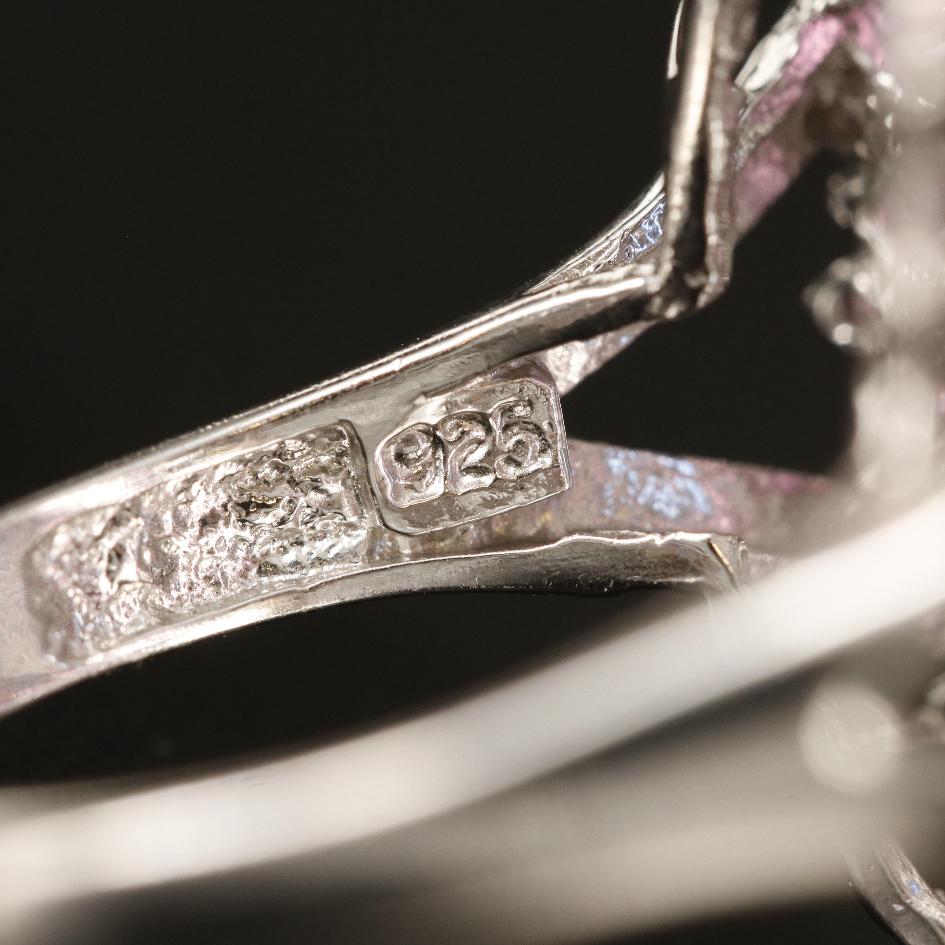 Sterling Kyanite and Garnet Oval Ring