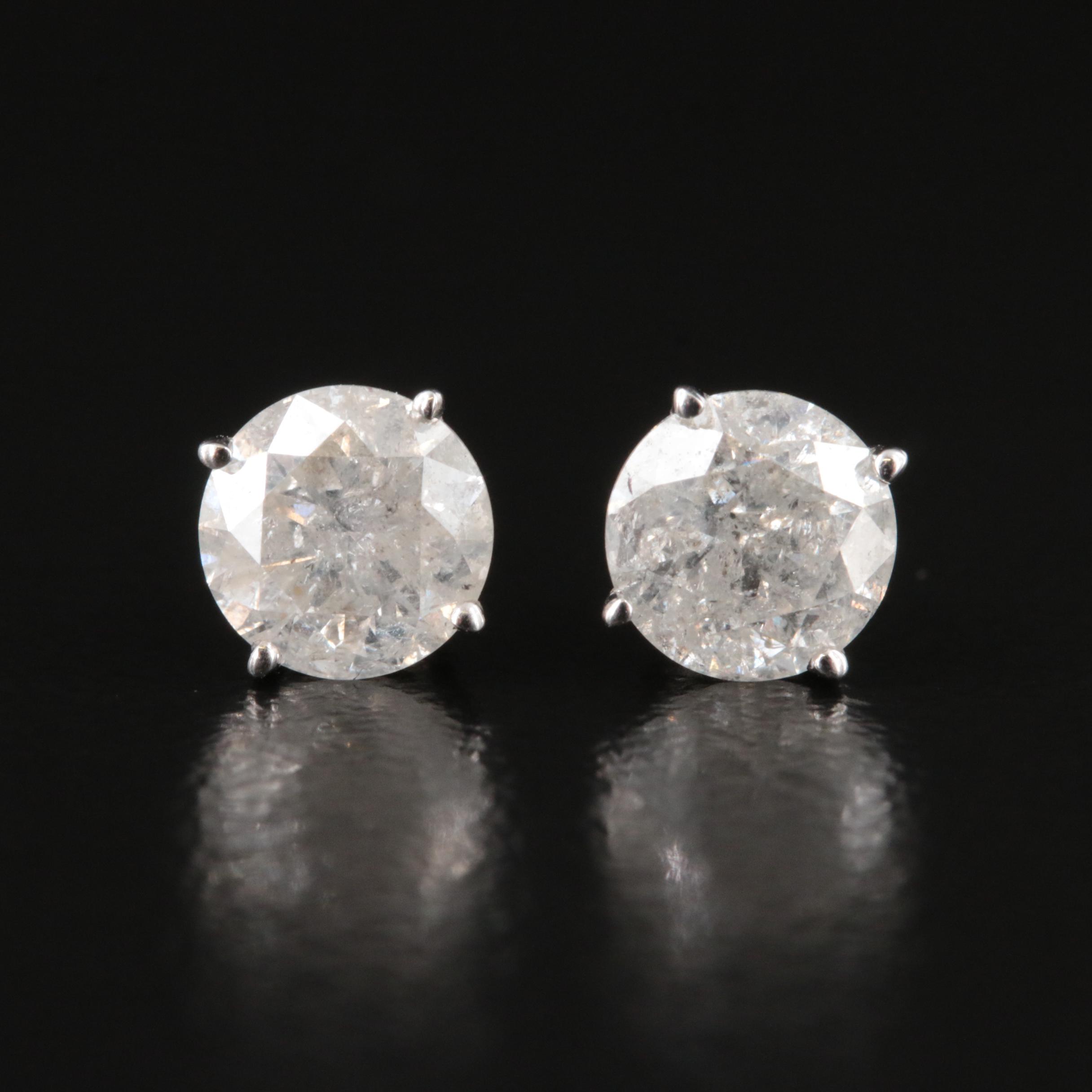 10K 1.23 CTW Diamond Stud Earrings