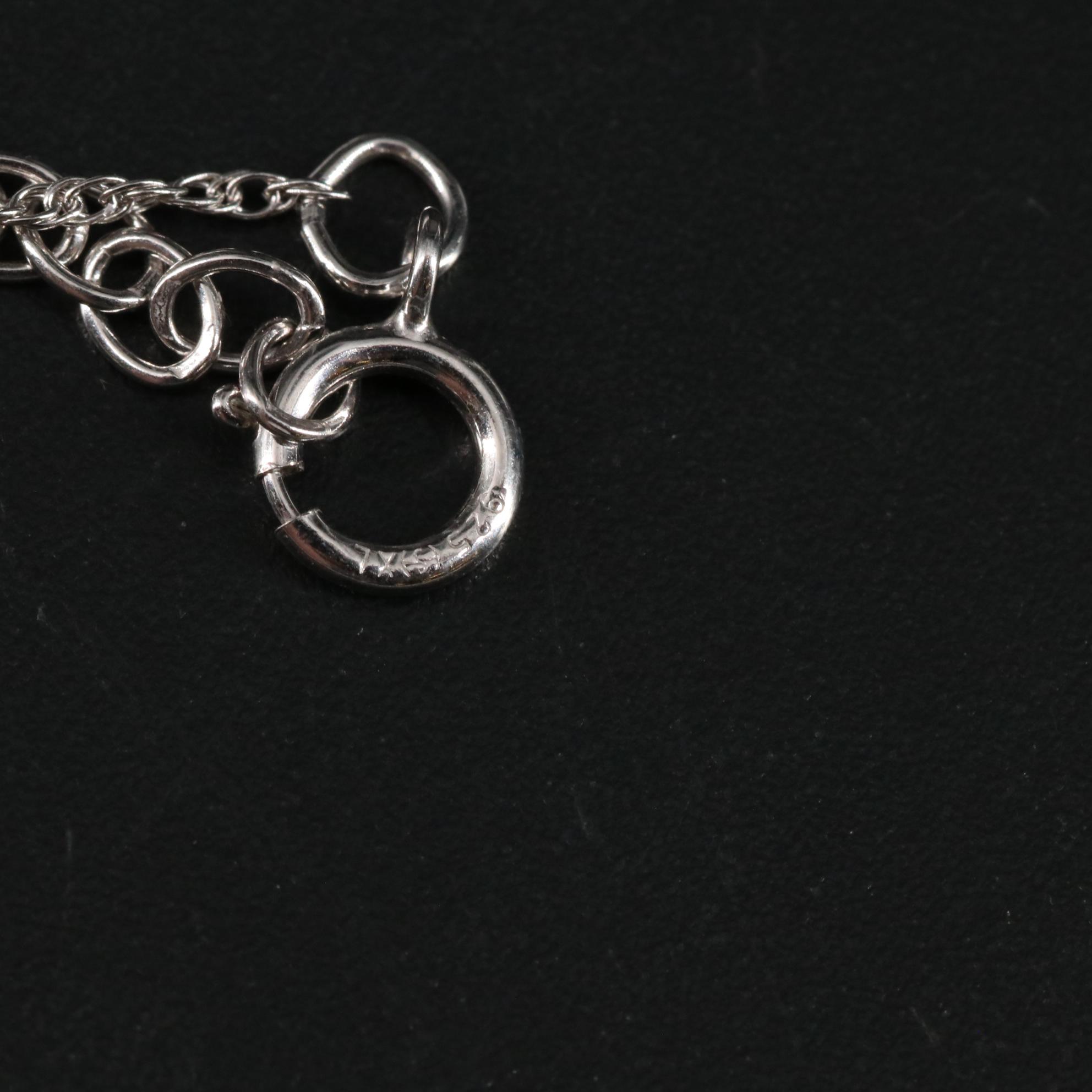 Sterling Diamond "Mom" Heart Pendant Necklace