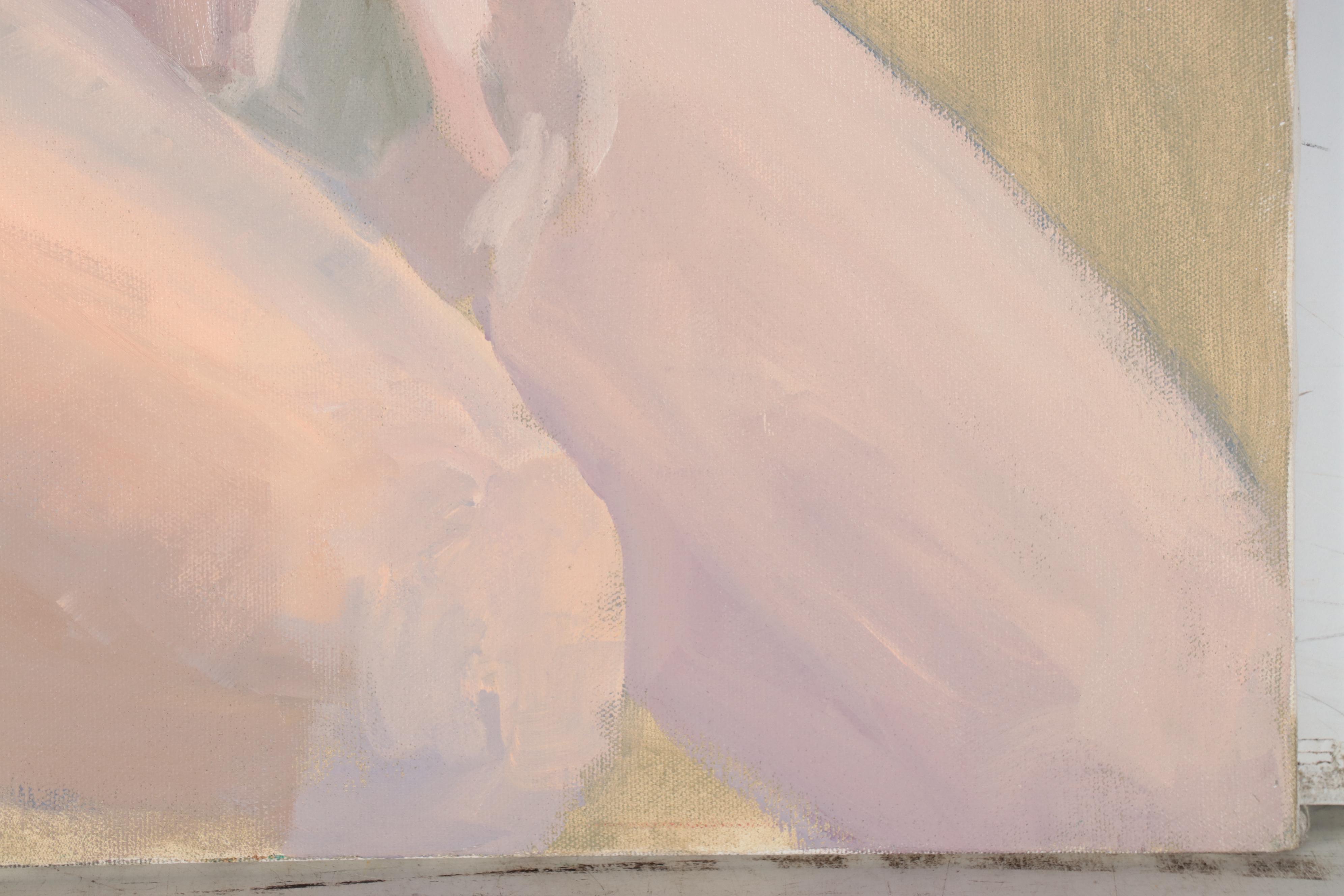 Katrina Halter Oil Painting of Seated Nude Figure, 1987