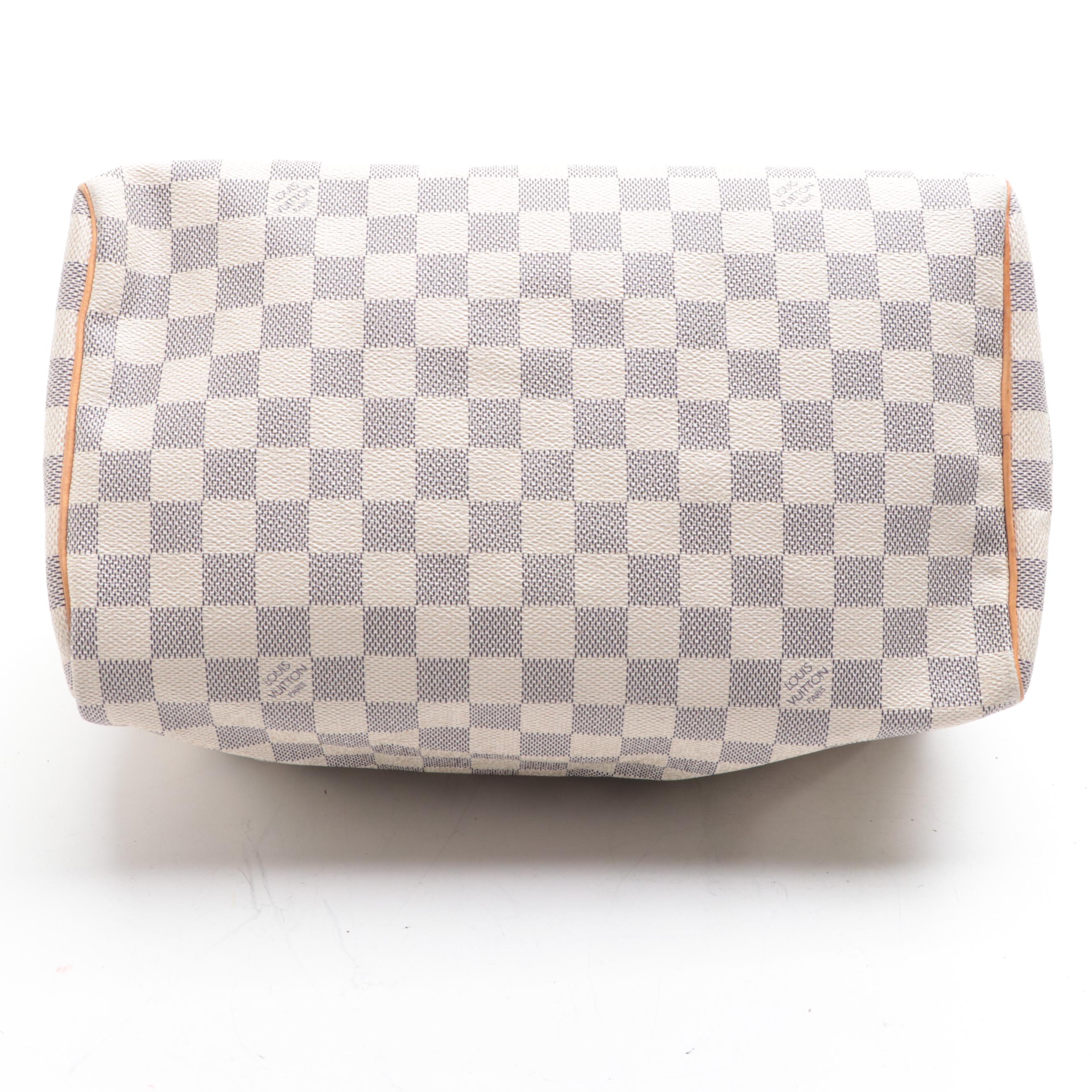 Louis Vuitton Speedy 30 in Damier Azur Canvas and Vachetta Leather