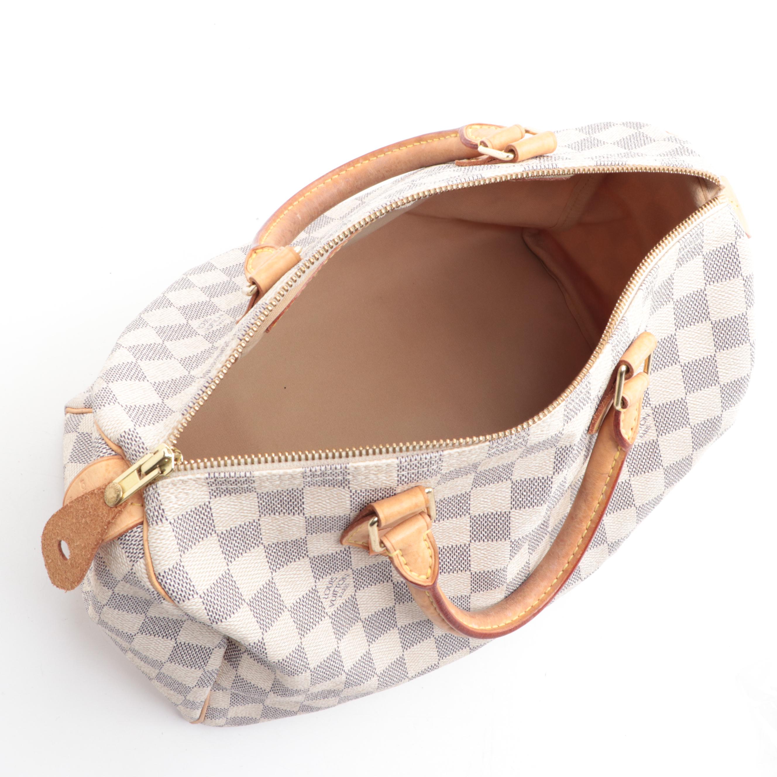 Louis Vuitton Speedy 30 in Damier Azur Canvas and Vachetta Leather