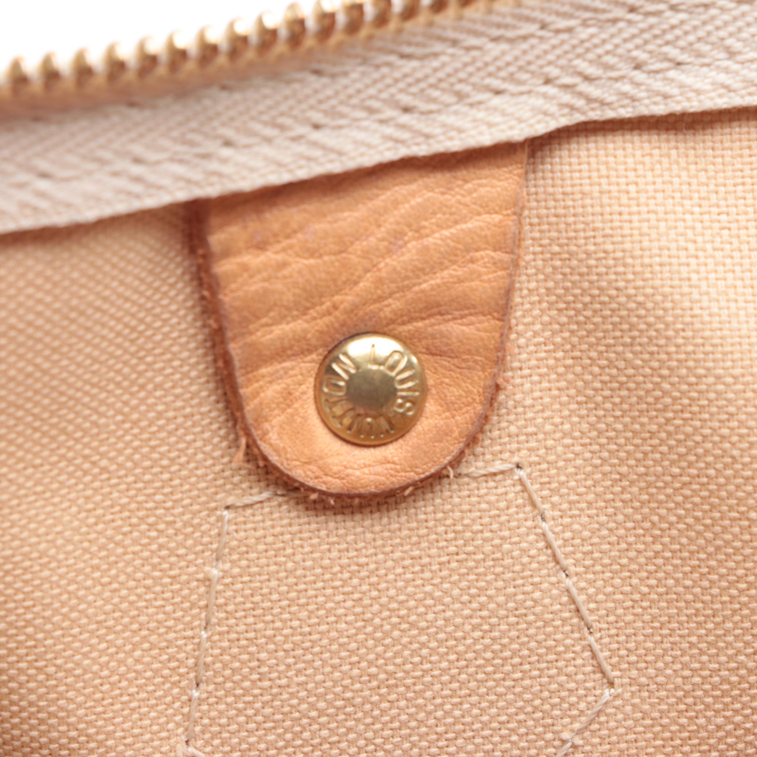 Louis Vuitton Speedy 30 in Damier Azur Canvas and Vachetta Leather